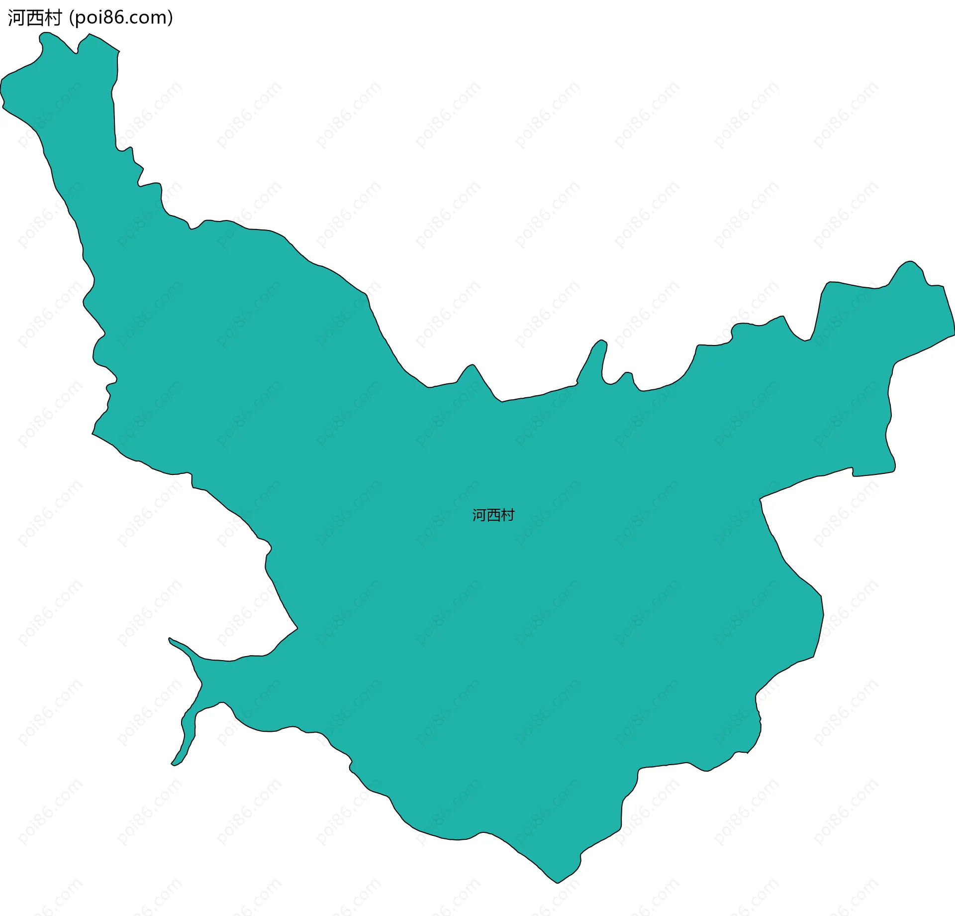 河西村边界地图