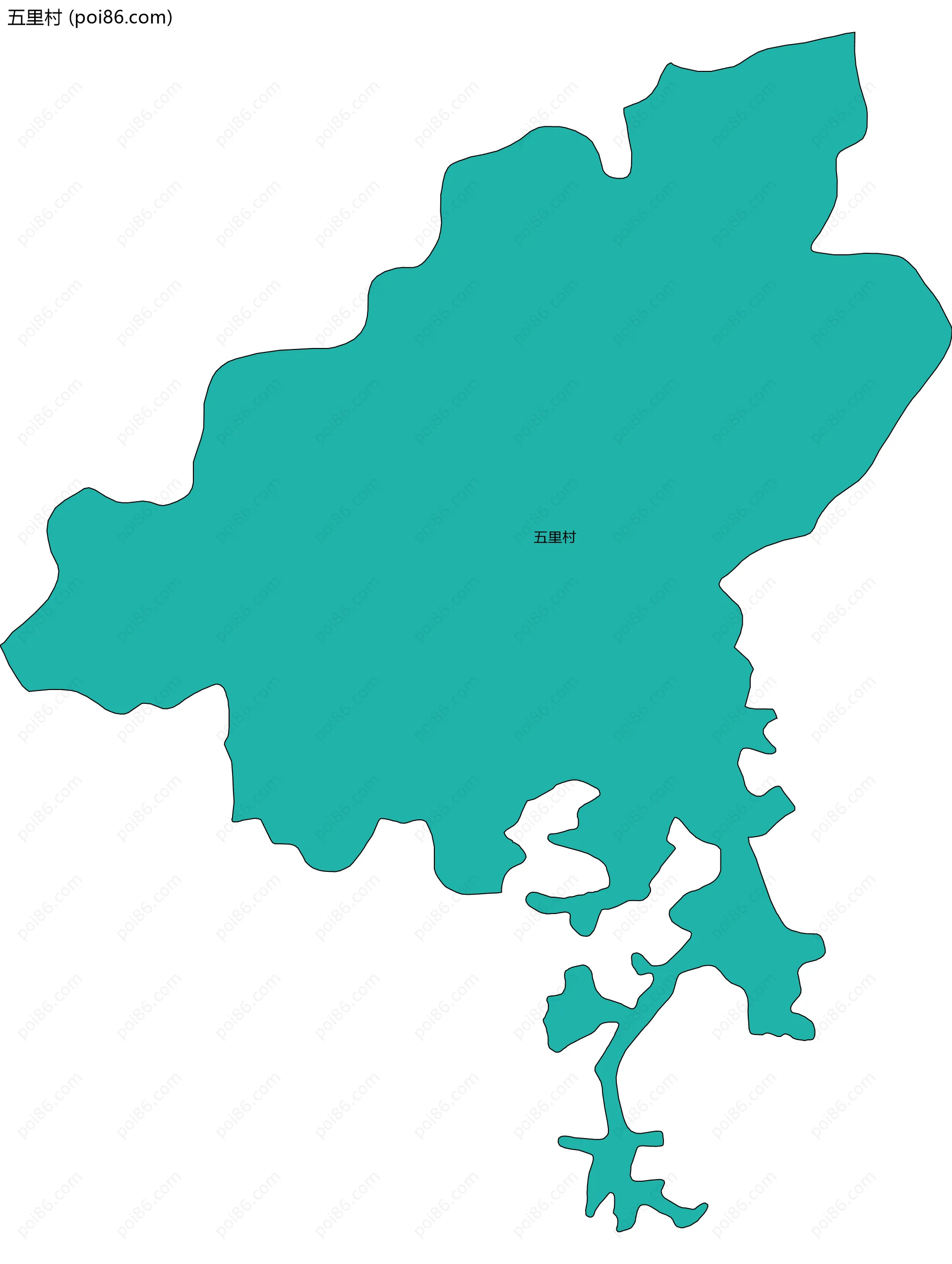 五里村边界地图