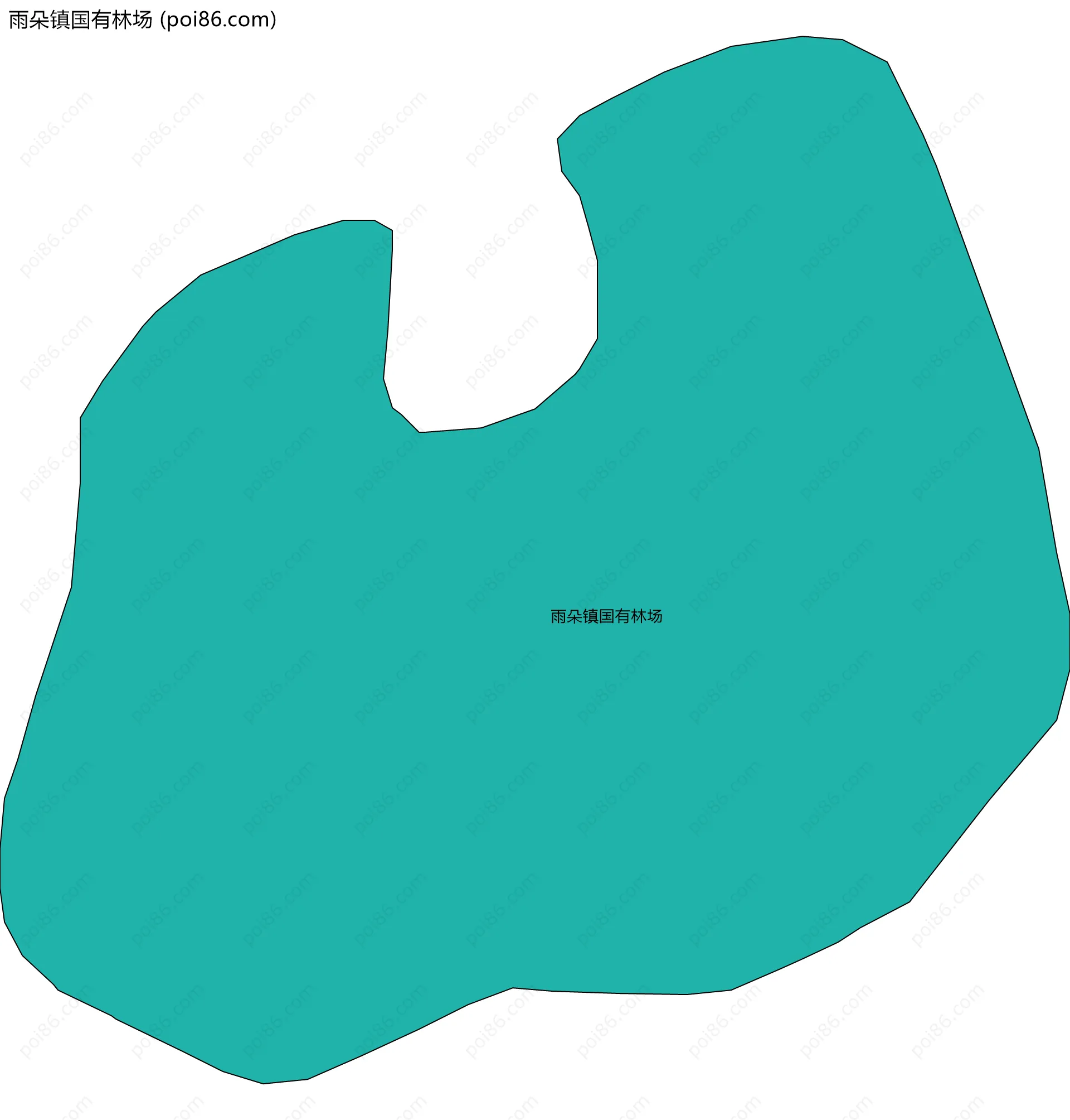 雨朵镇国有林场边界地图