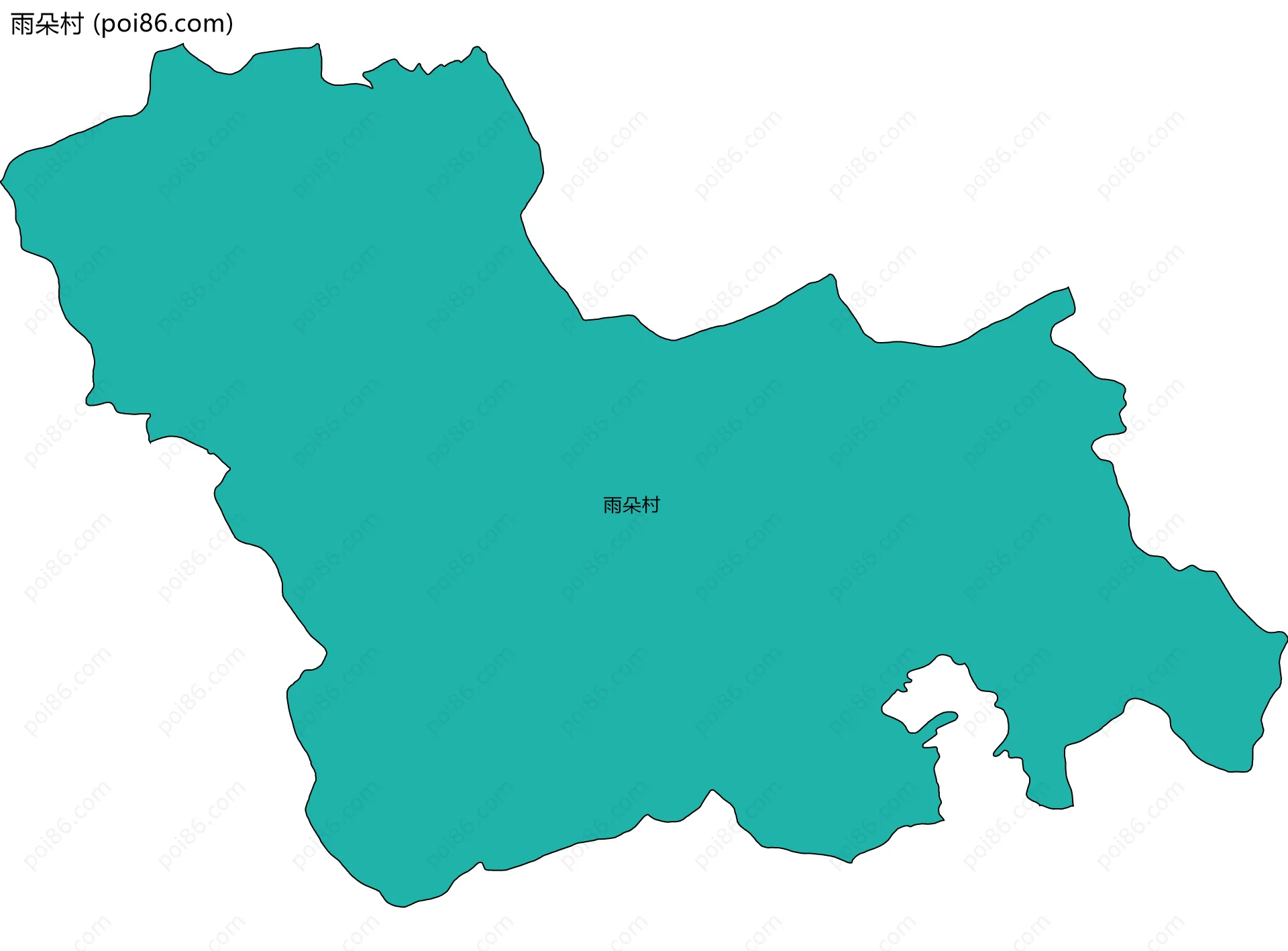 雨朵村边界地图