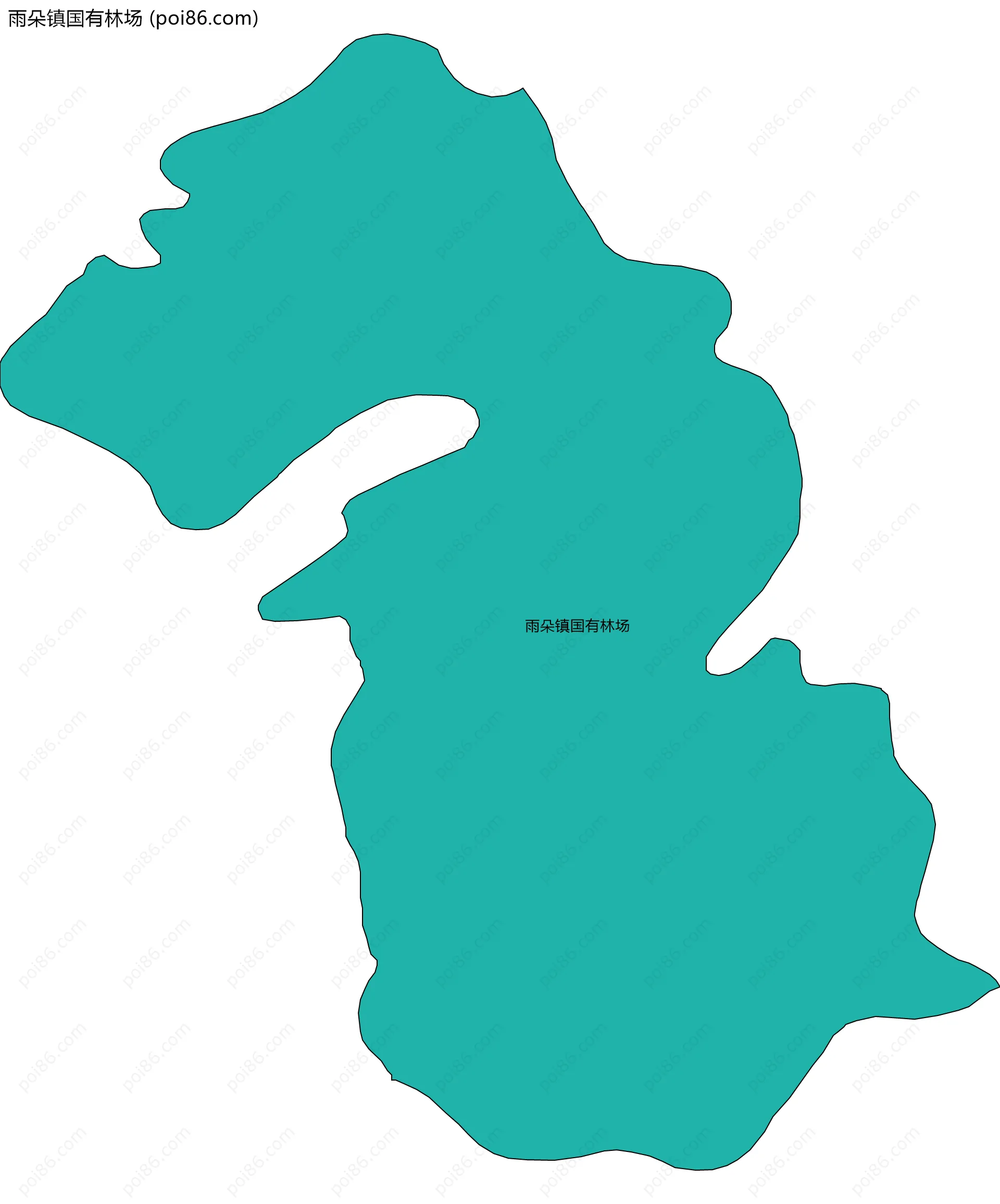 雨朵镇国有林场边界地图