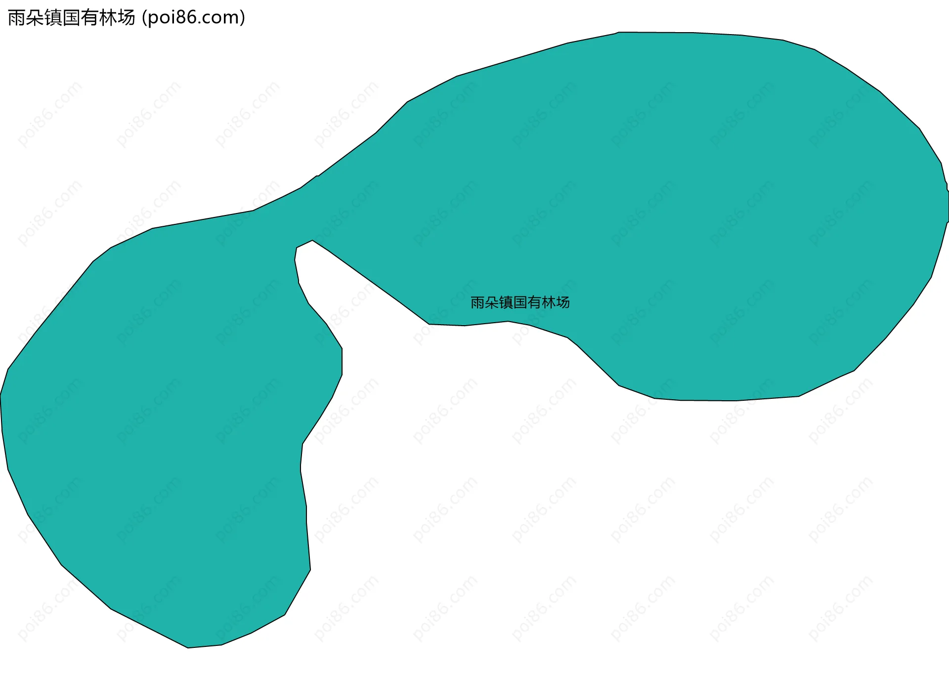 雨朵镇国有林场边界地图