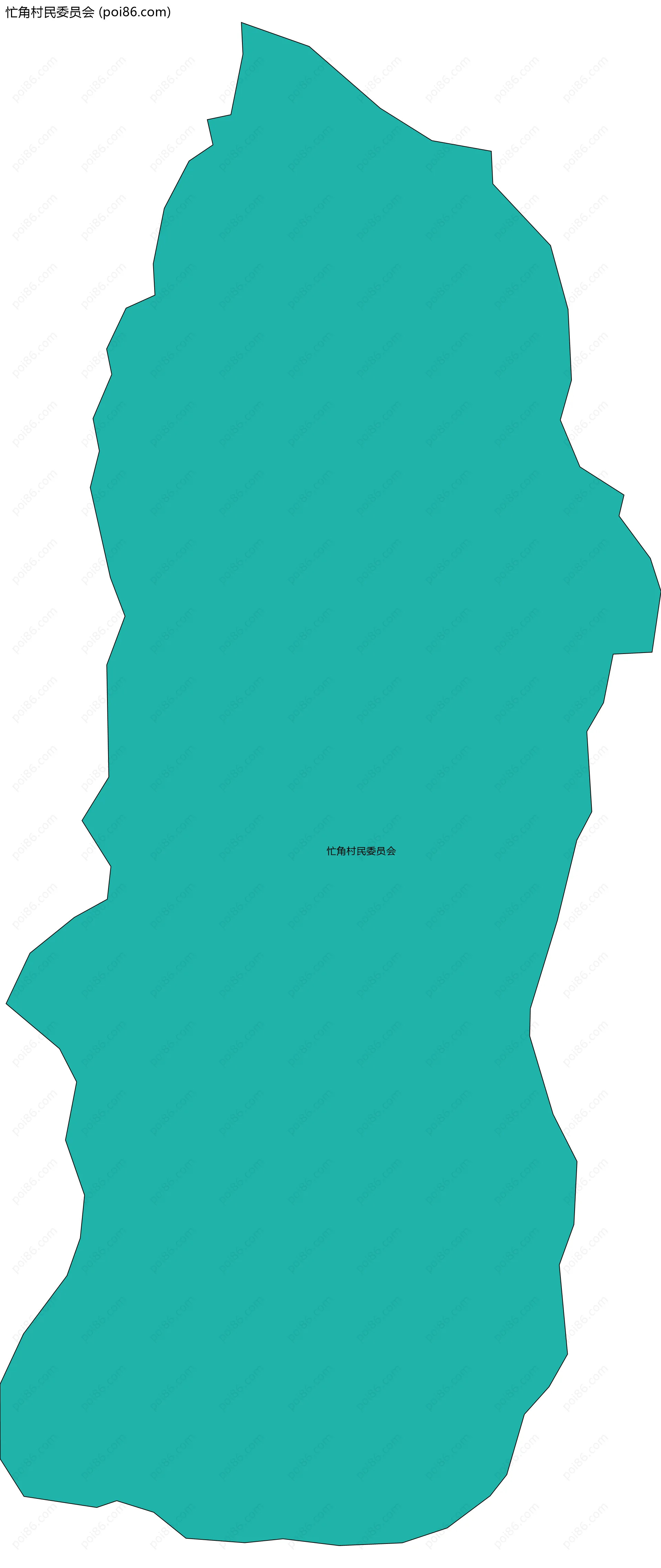 忙角村民委员会边界地图