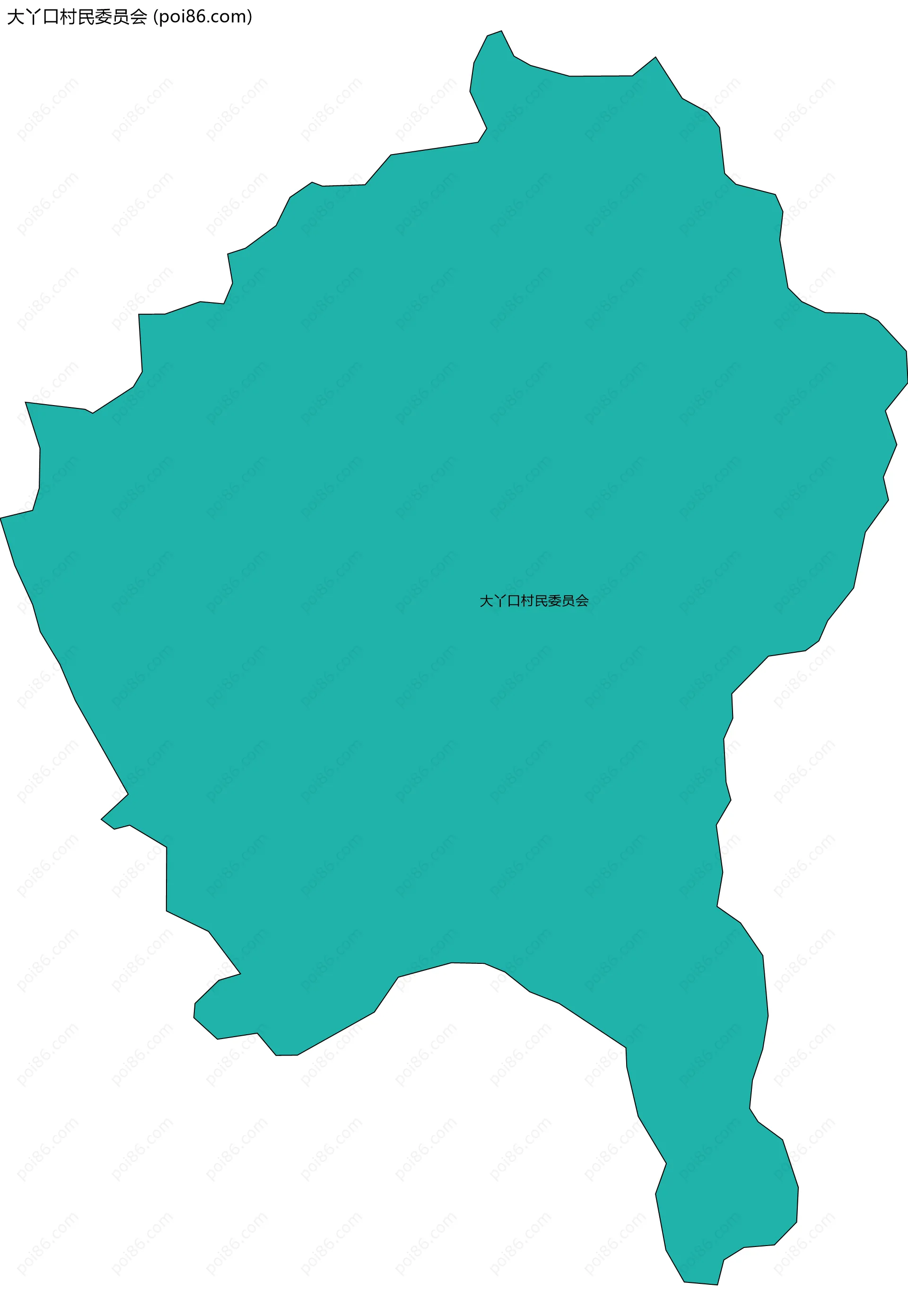 大丫口村民委员会边界地图