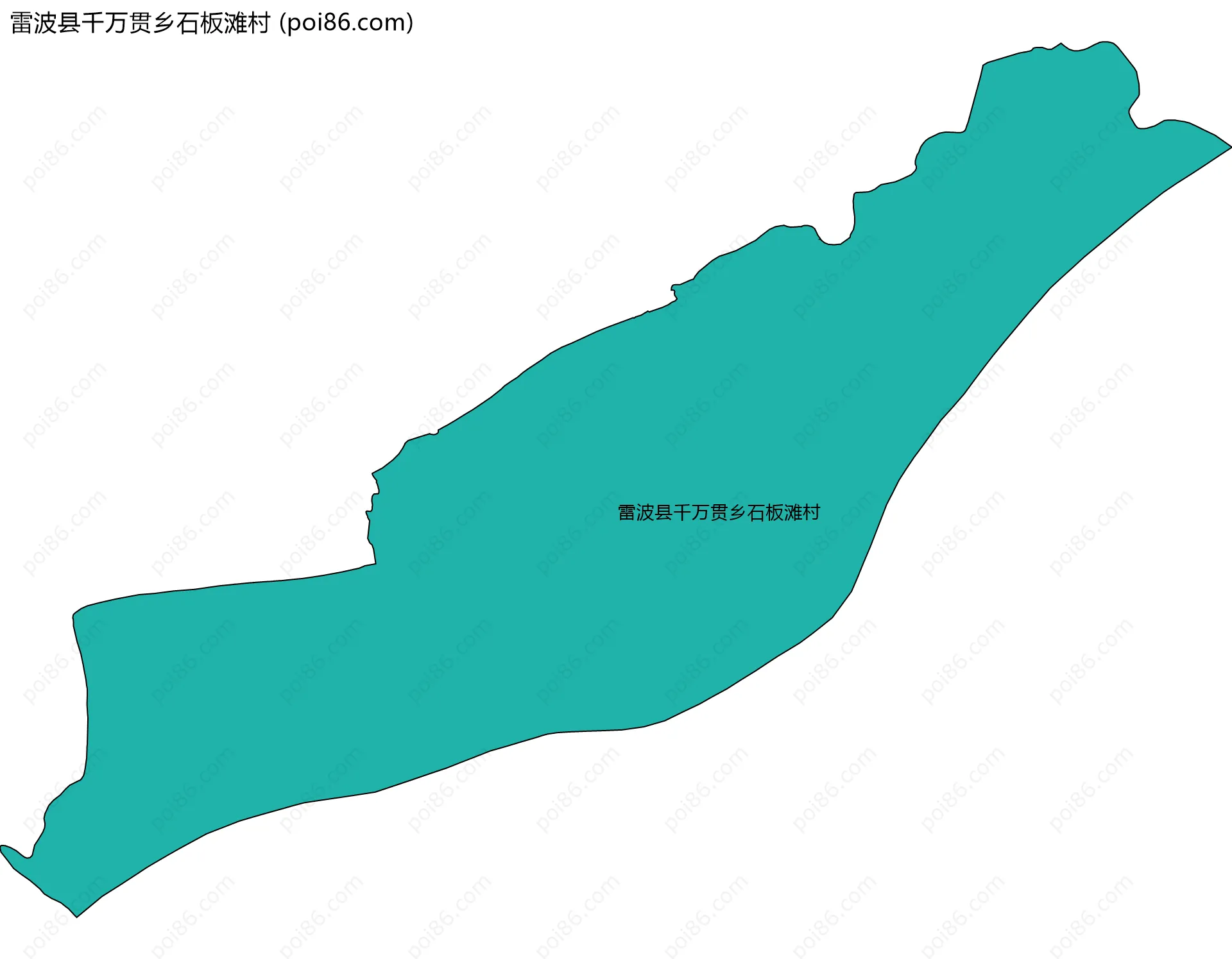雷波县千万贯乡石板滩村边界地图