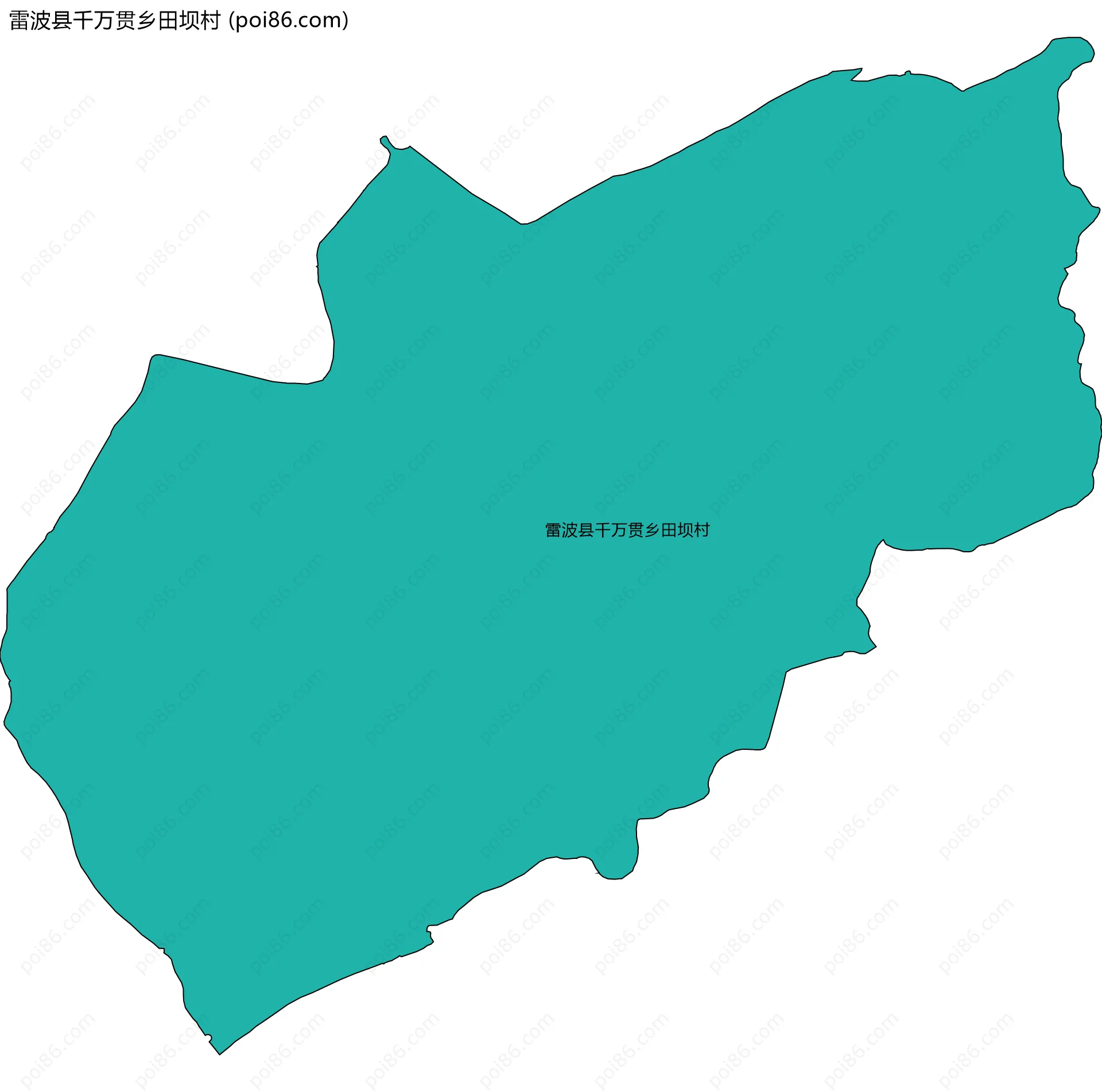 雷波县千万贯乡田坝村边界地图