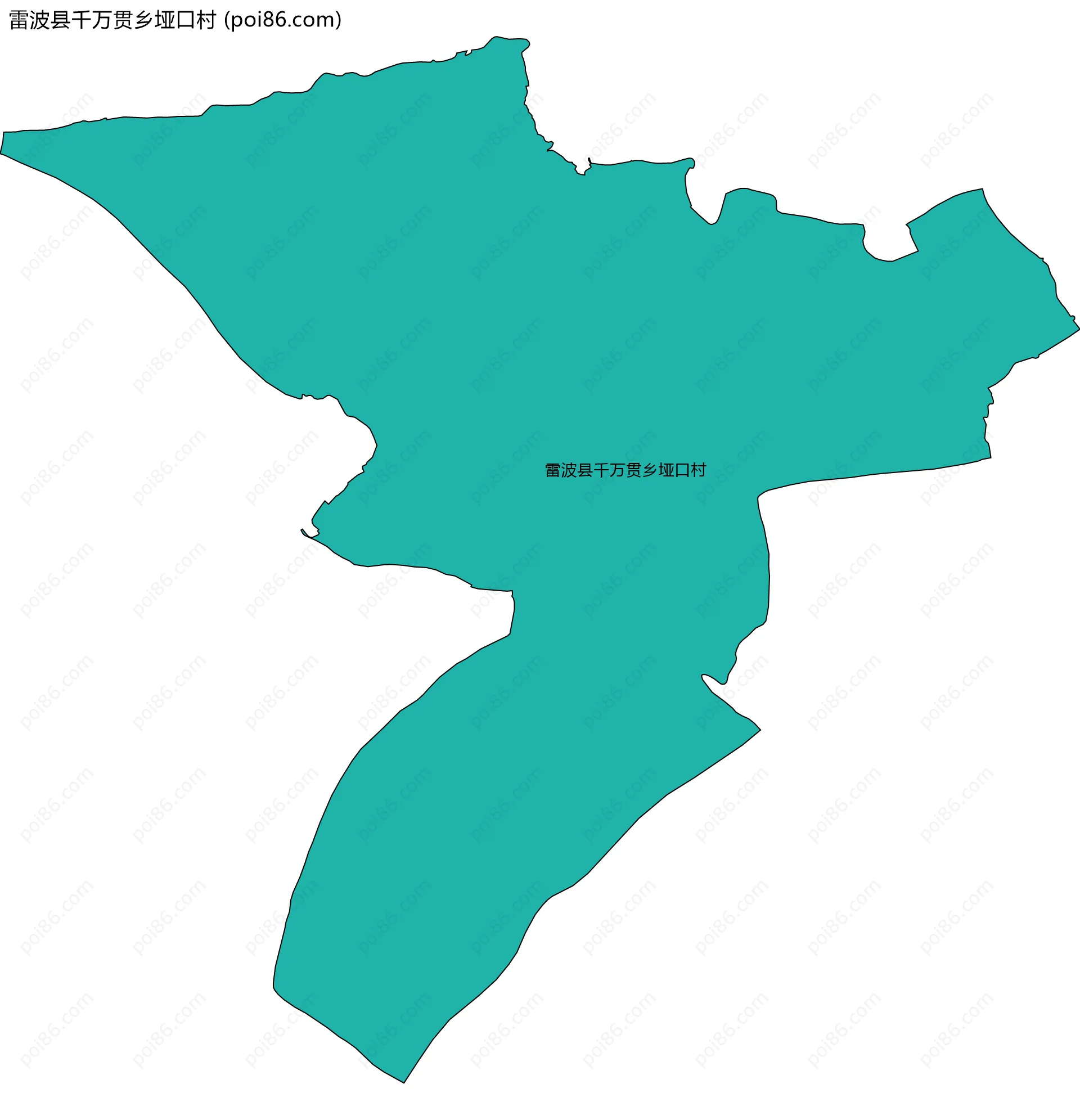 雷波县千万贯乡垭口村边界地图