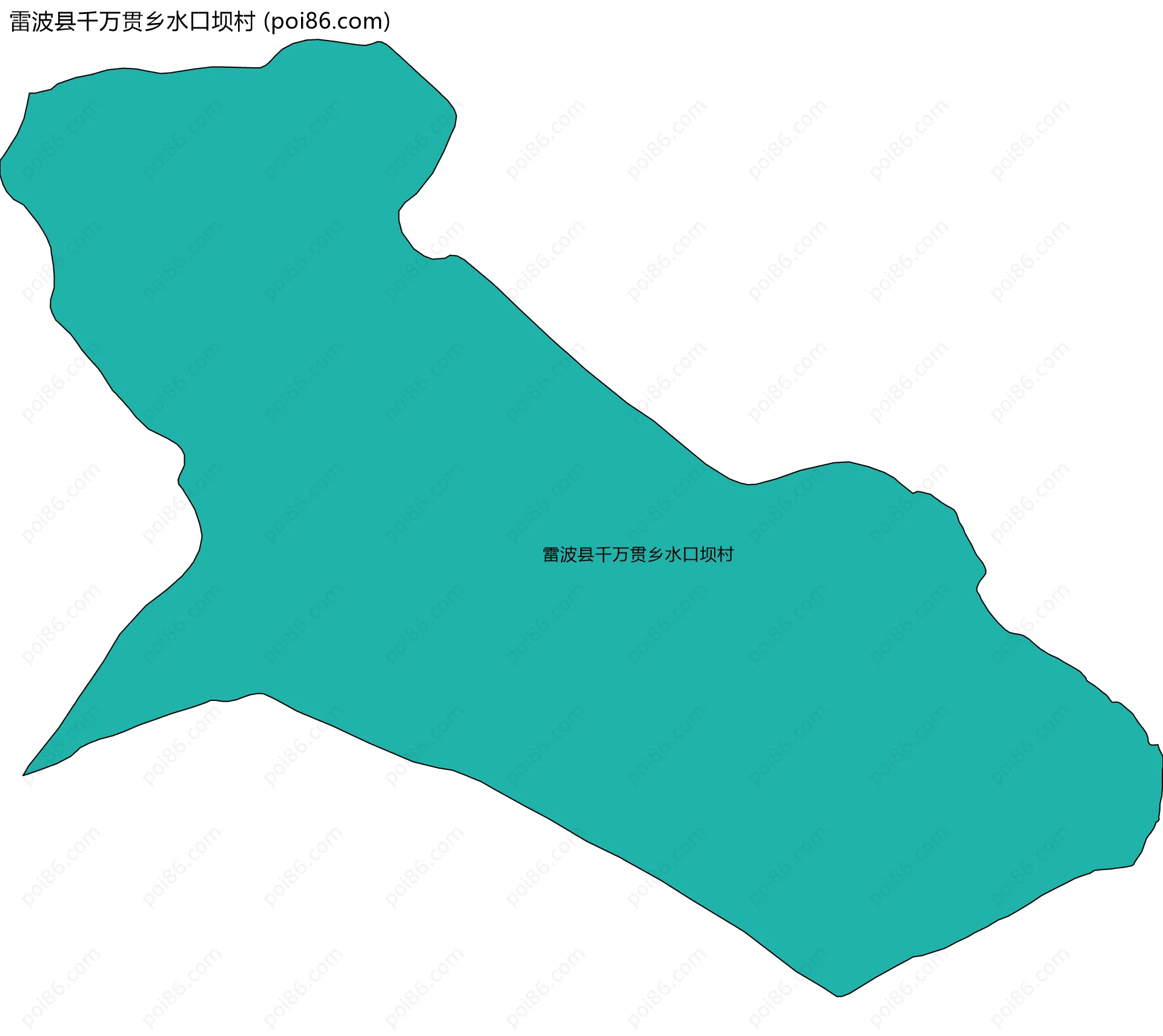 雷波县千万贯乡水口坝村边界地图