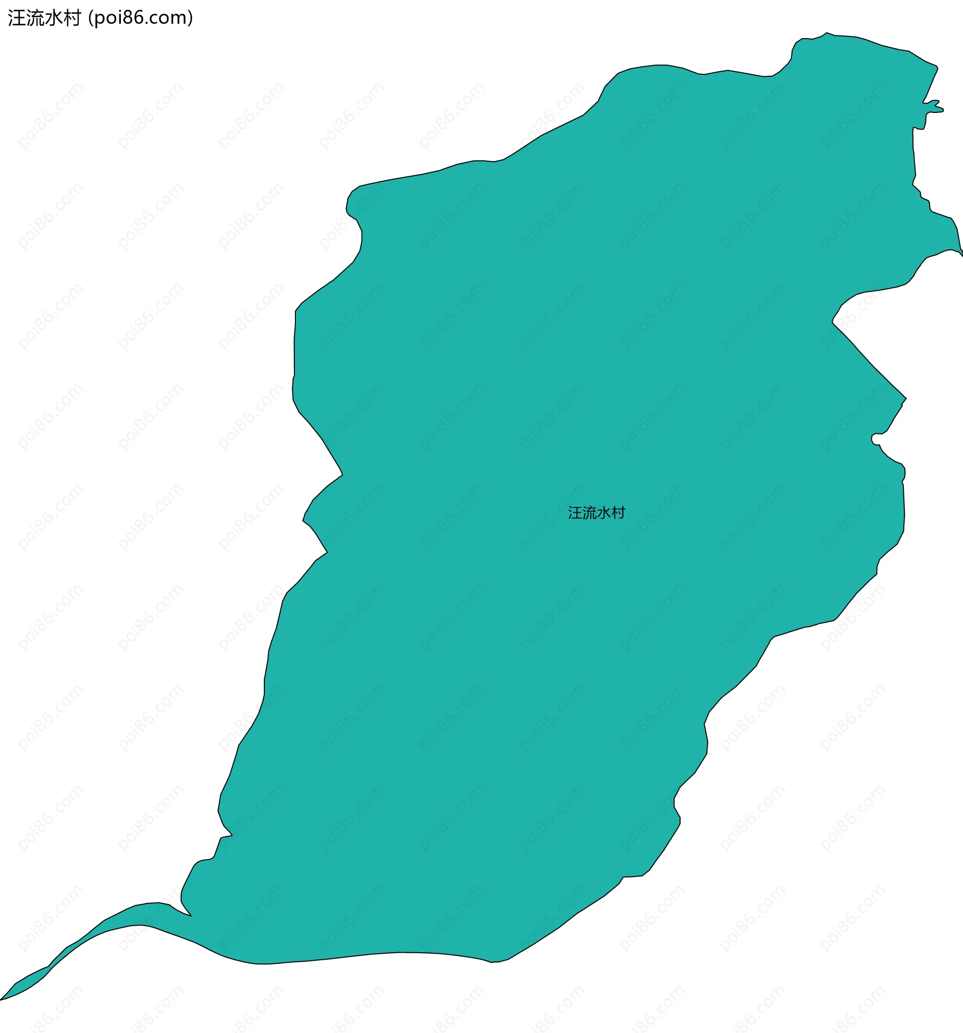 汪流水村边界地图