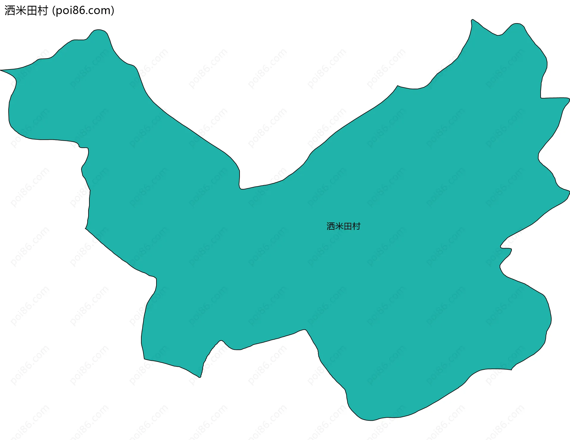 洒米田村边界地图