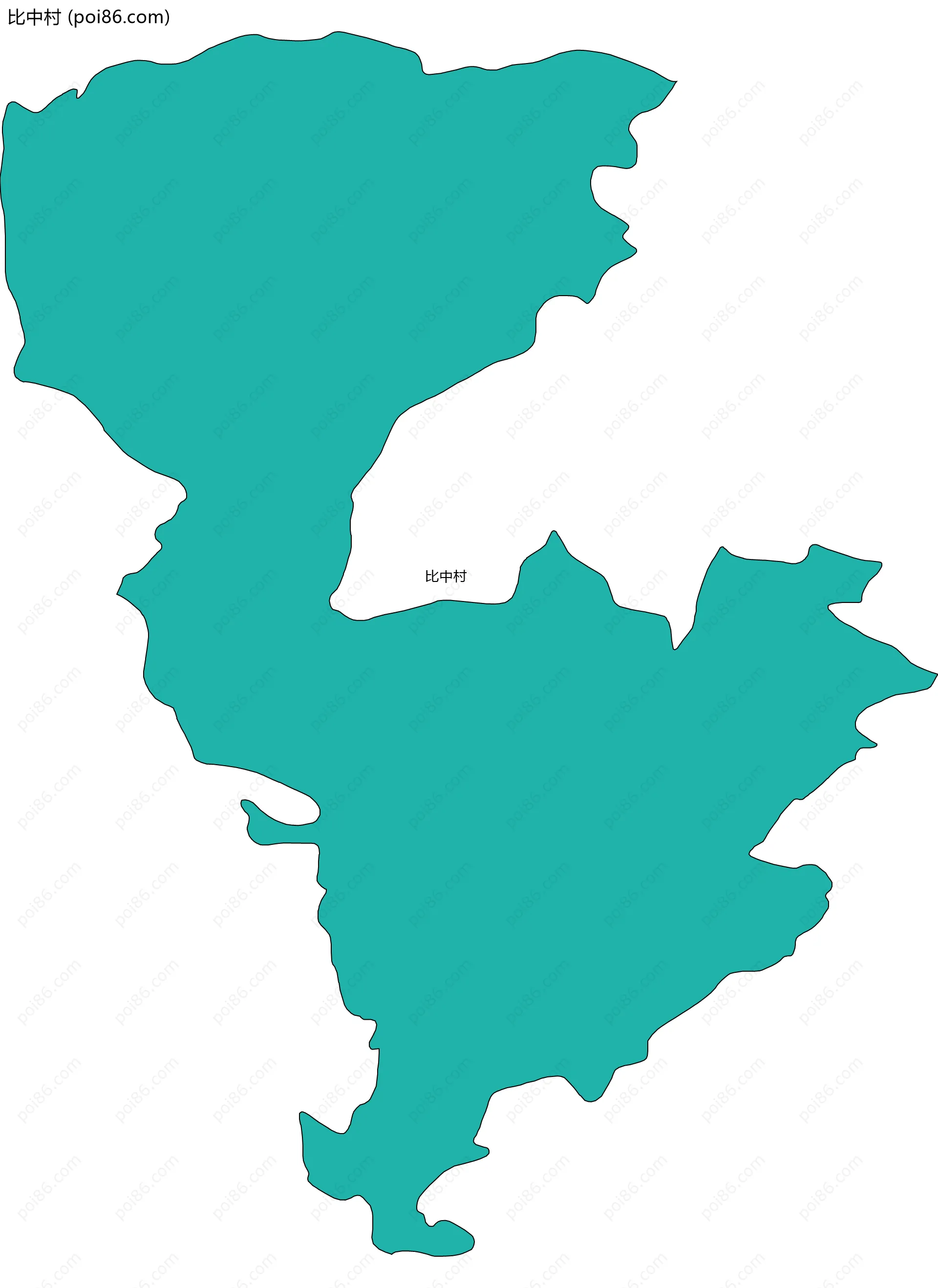 比中村边界地图