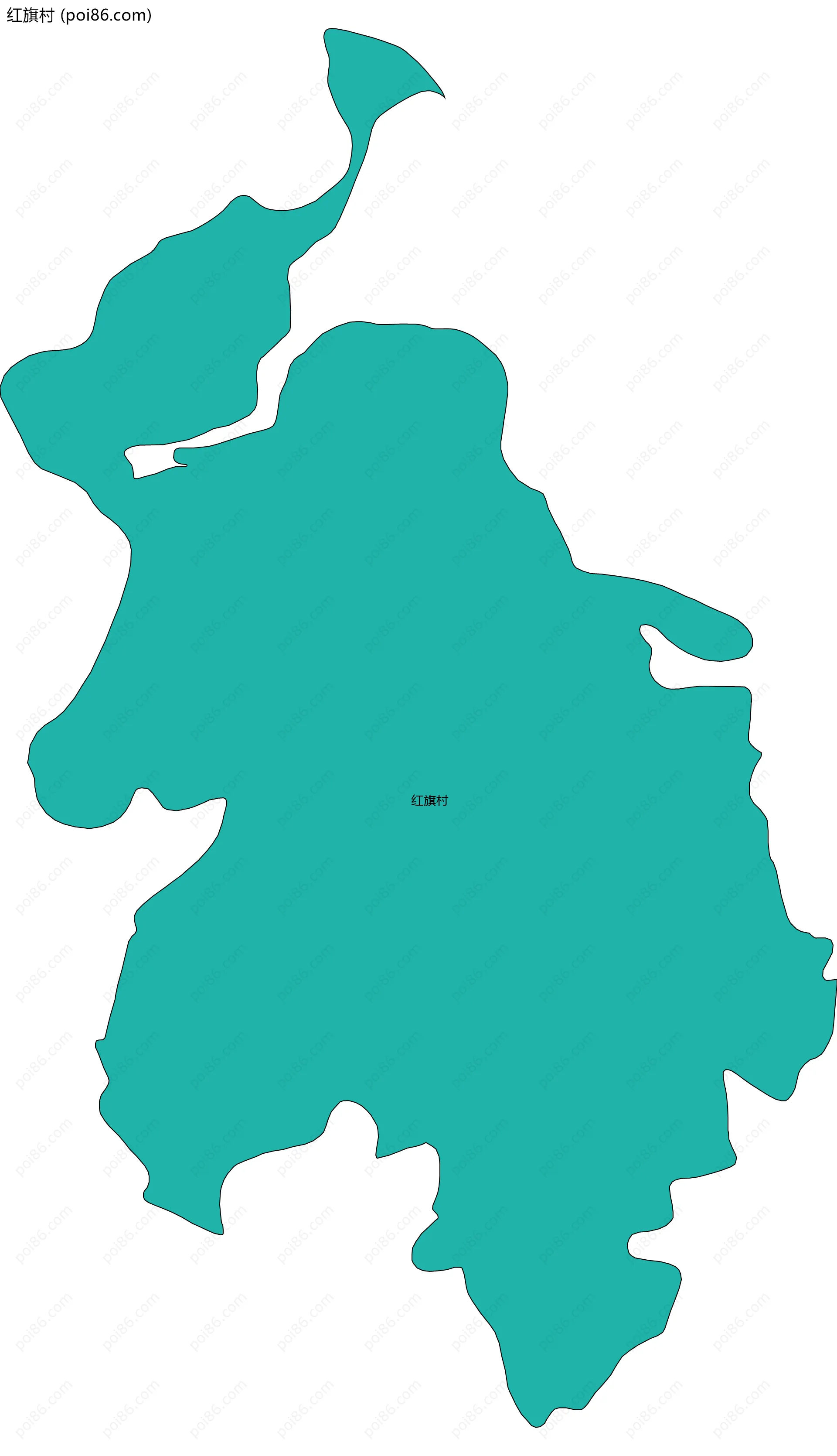 红旗村边界地图