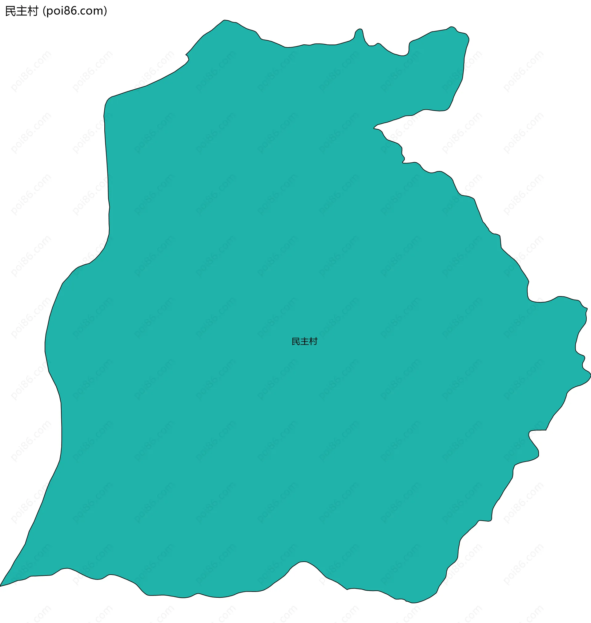 民主村边界地图