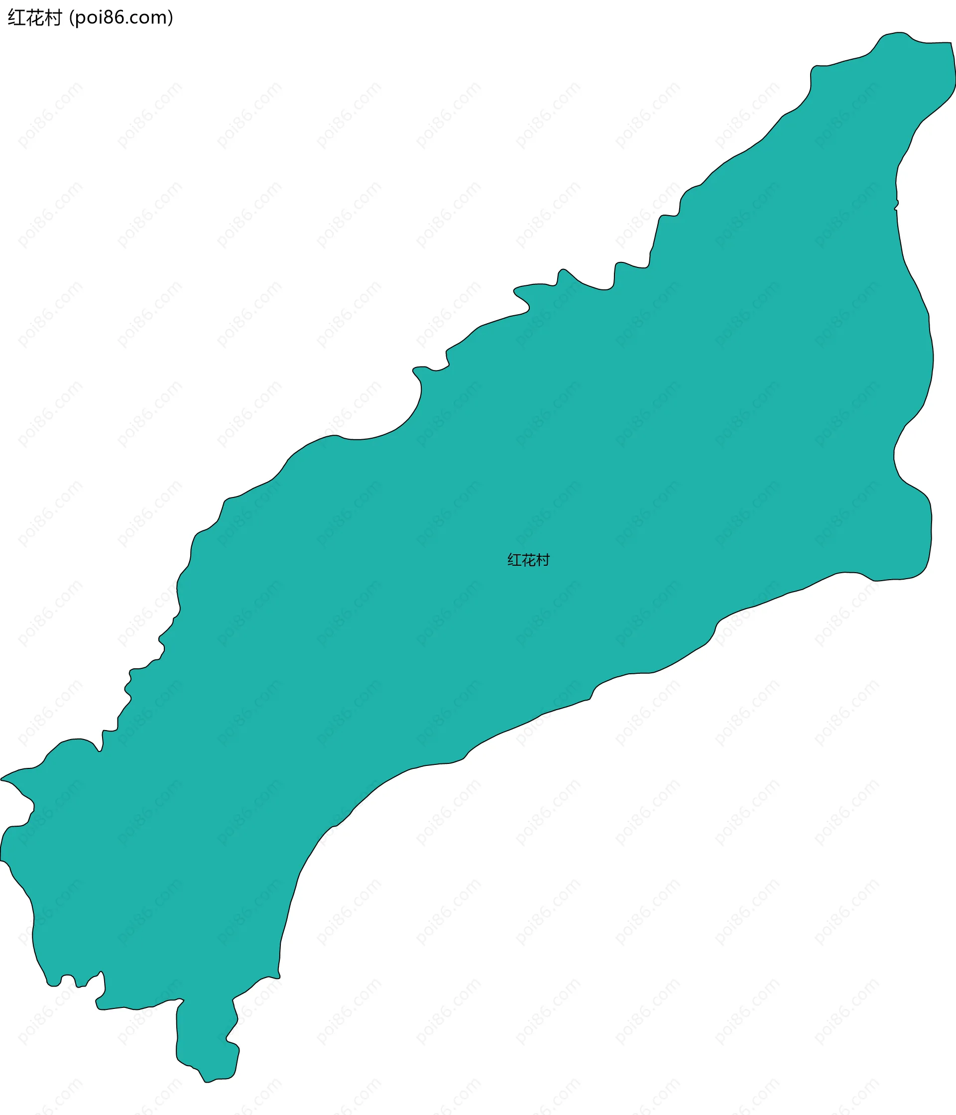 红花村边界地图