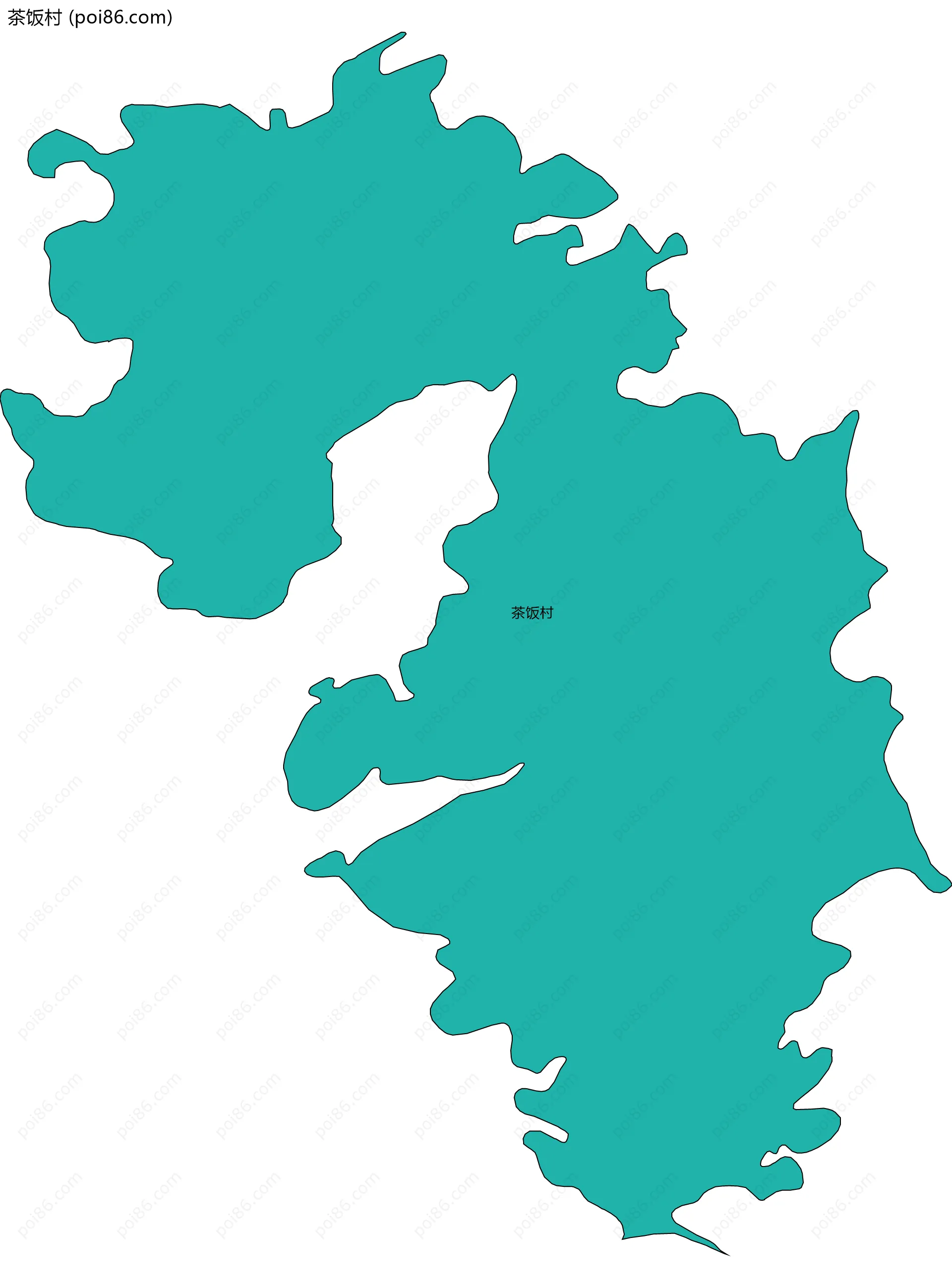 茶饭村边界地图