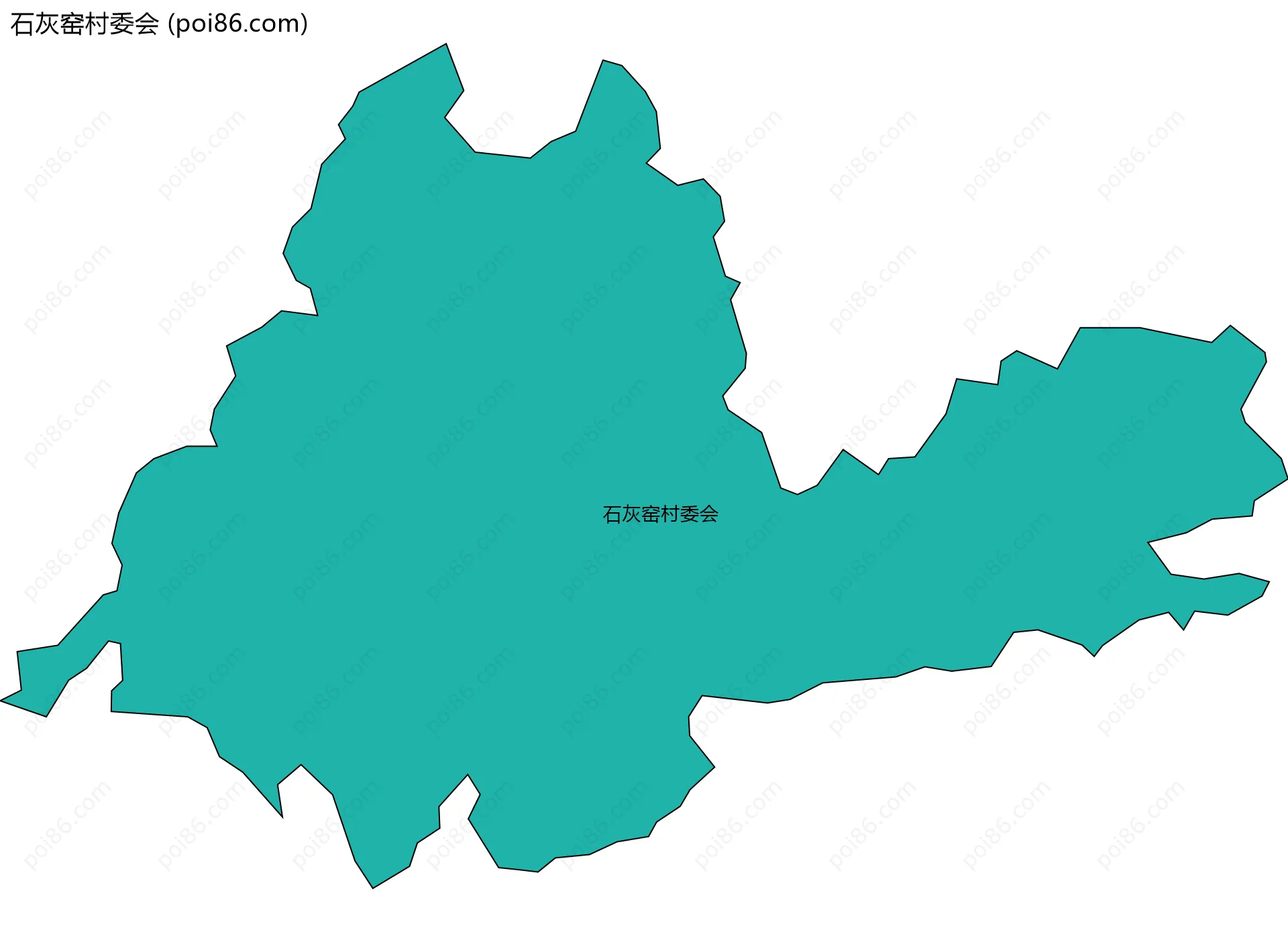 石灰窑村委会边界地图