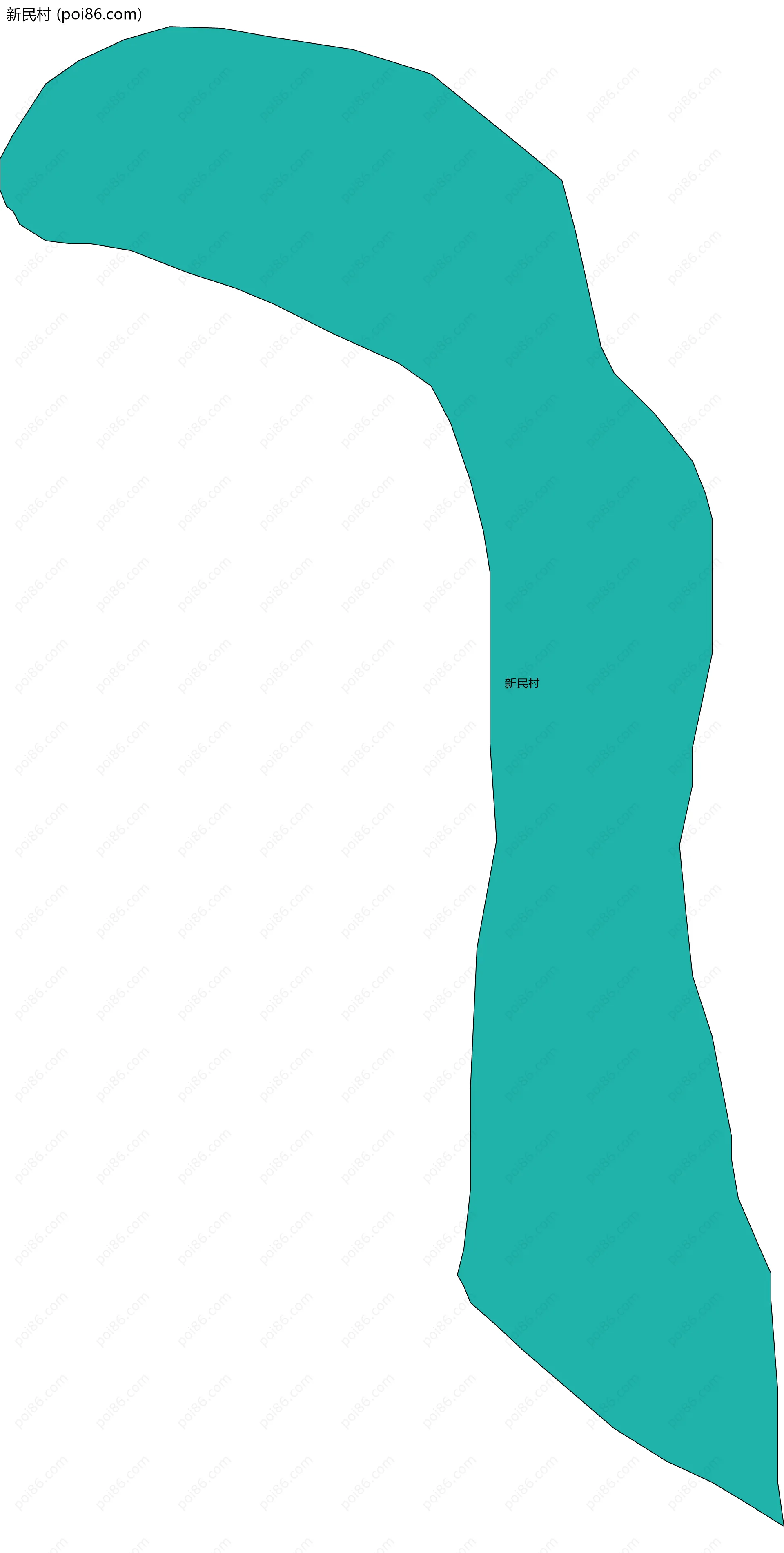 新民村边界地图