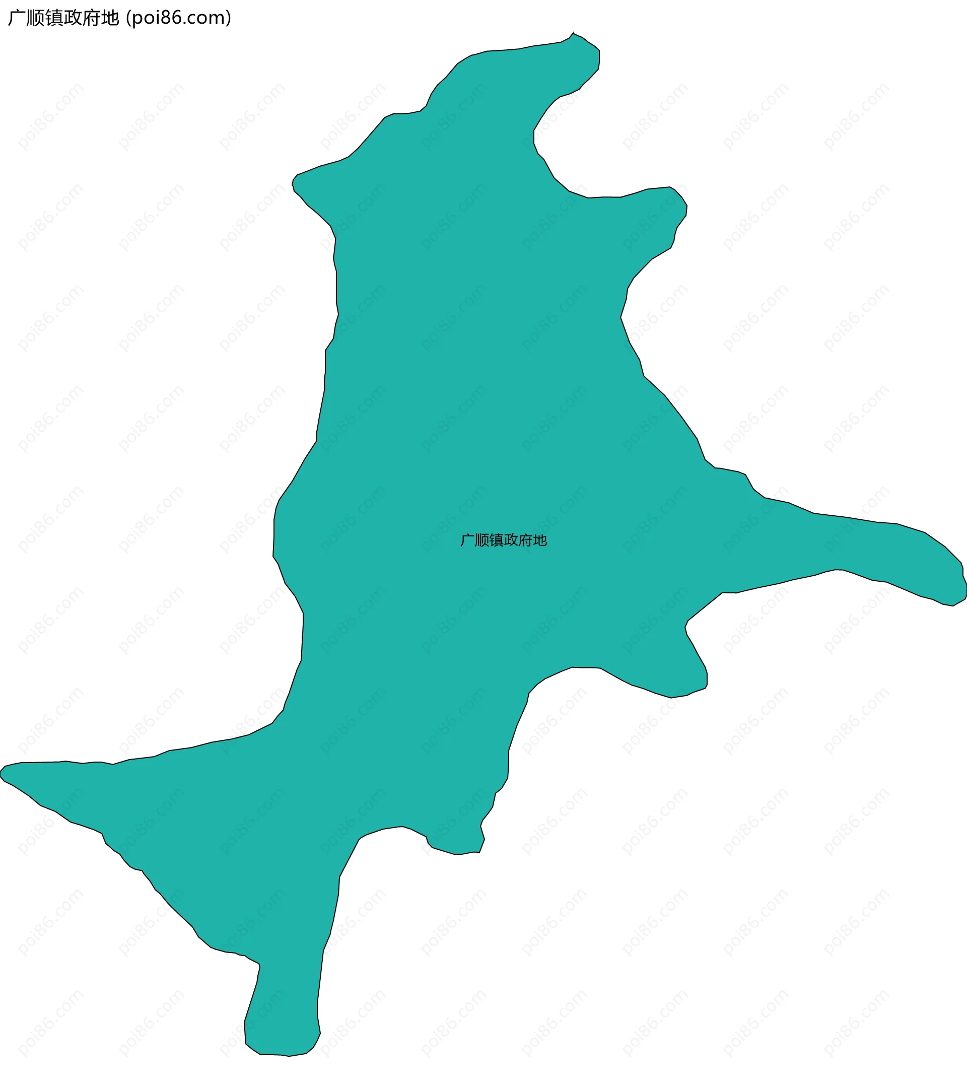 广顺镇政府地边界地图