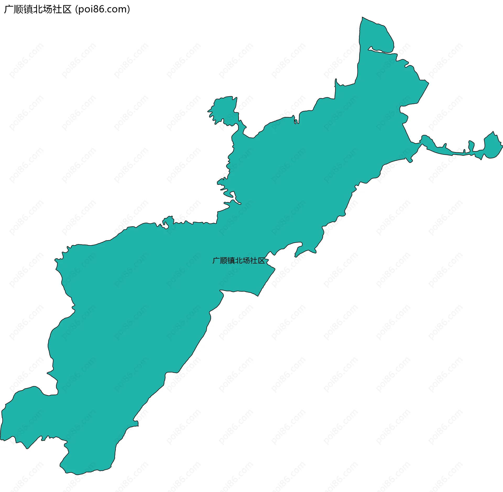 广顺镇北场社区边界地图