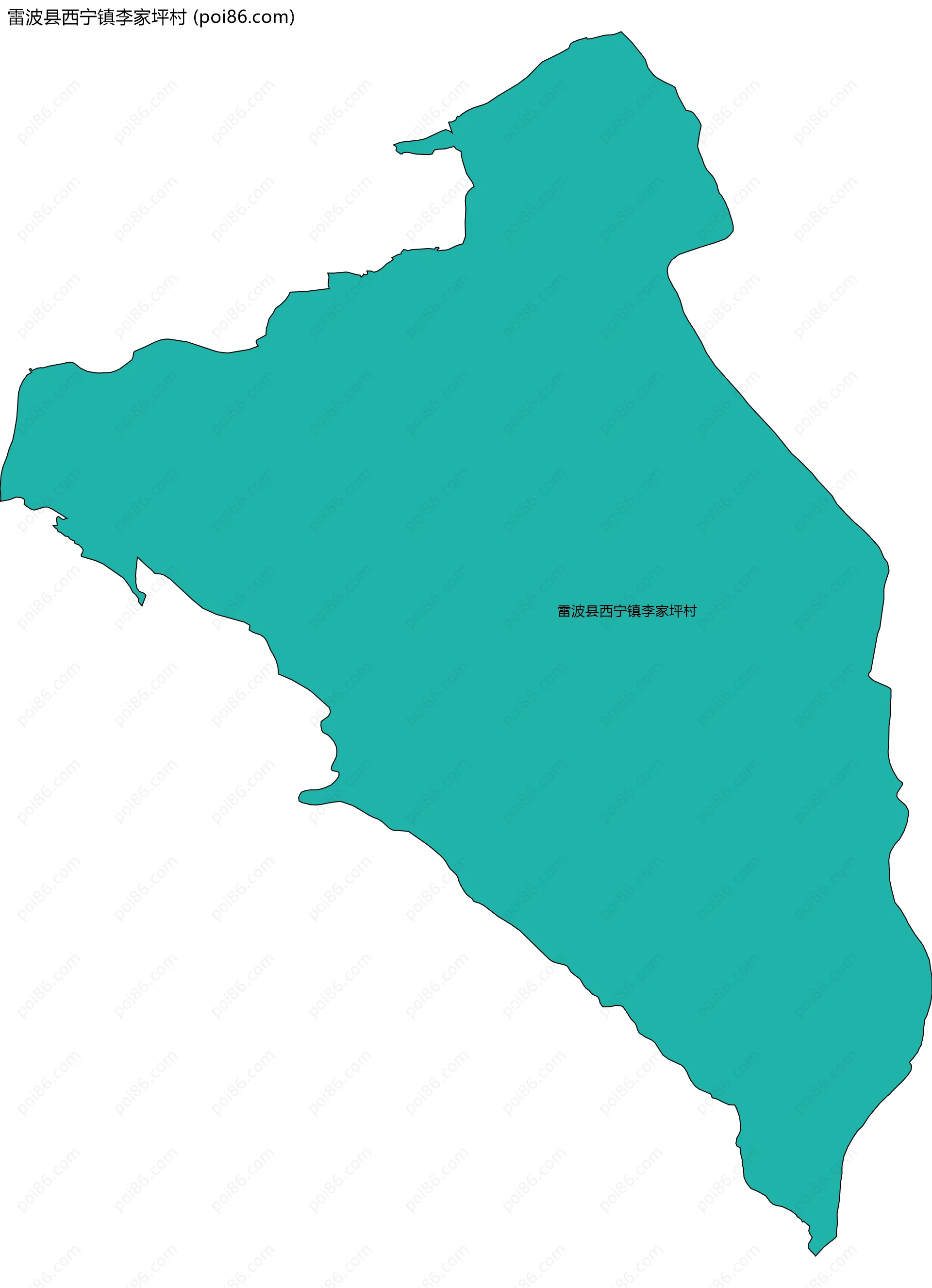 雷波县西宁镇李家坪村边界地图