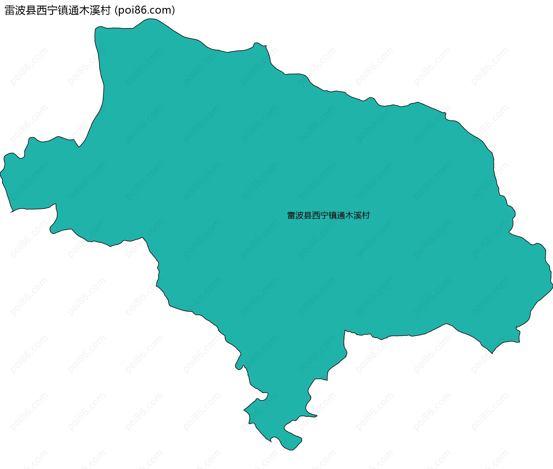 雷波县西宁镇通木溪村边界地图