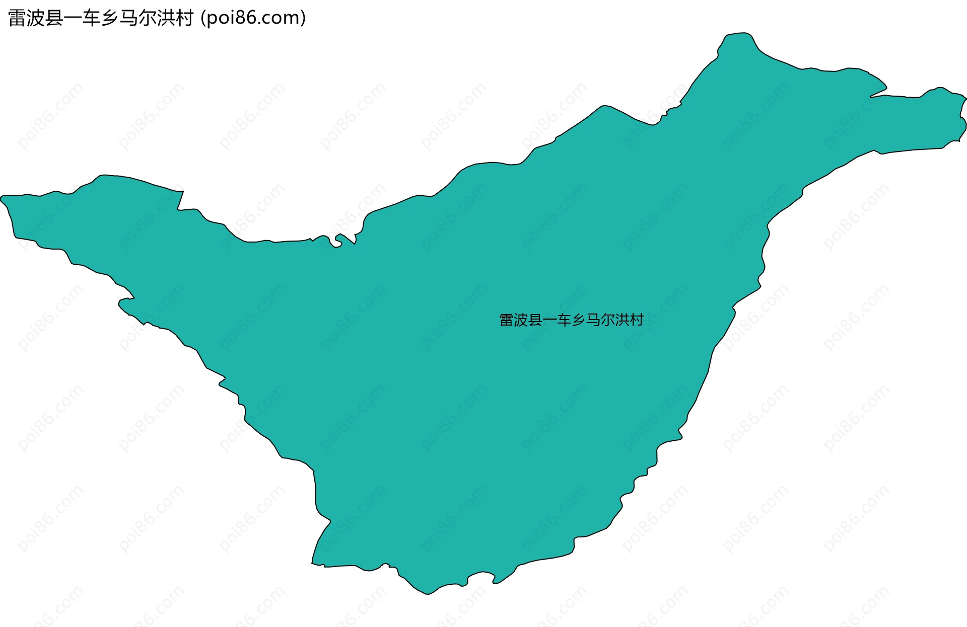 雷波县一车乡马尔洪村边界地图