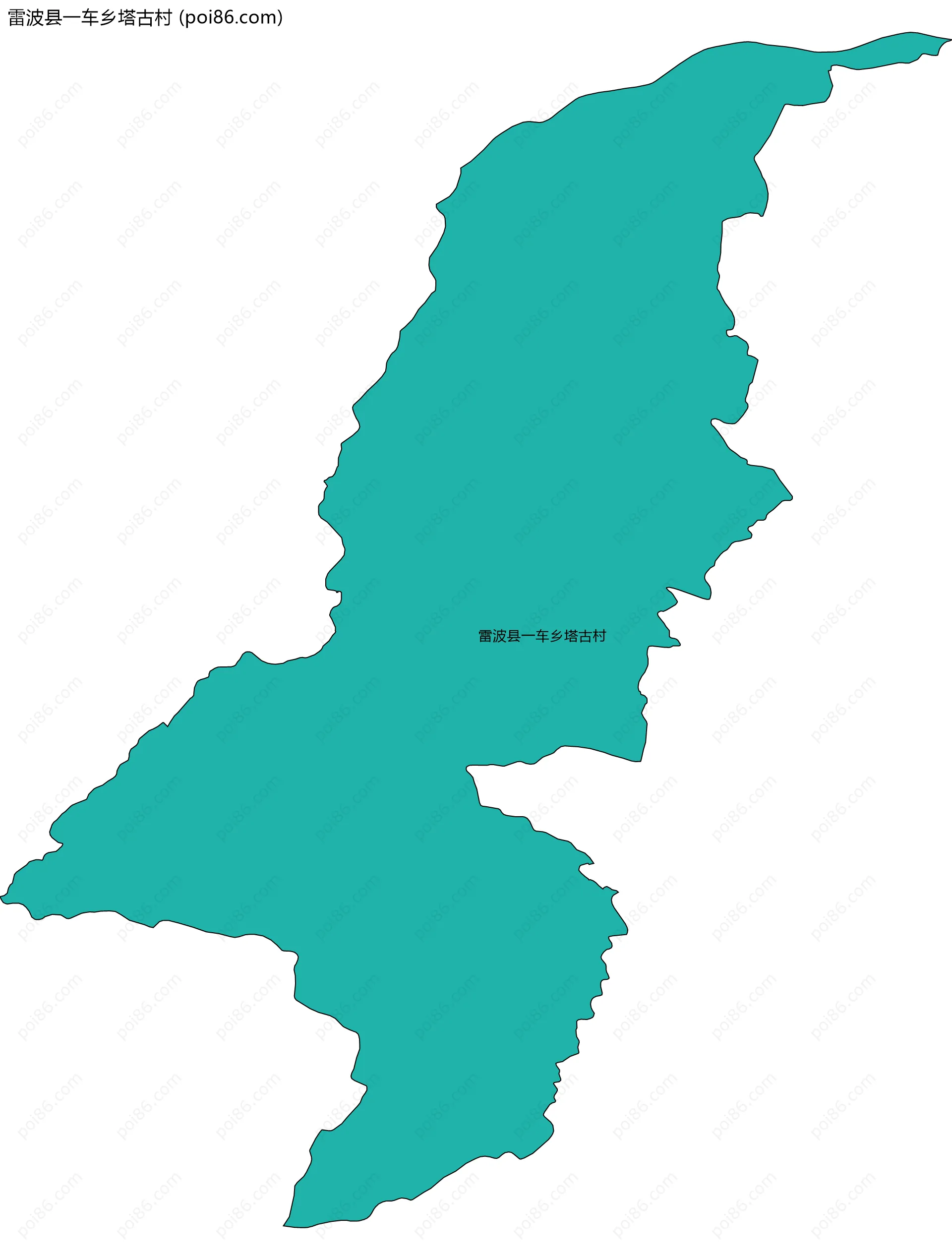 雷波县一车乡塔古村边界地图