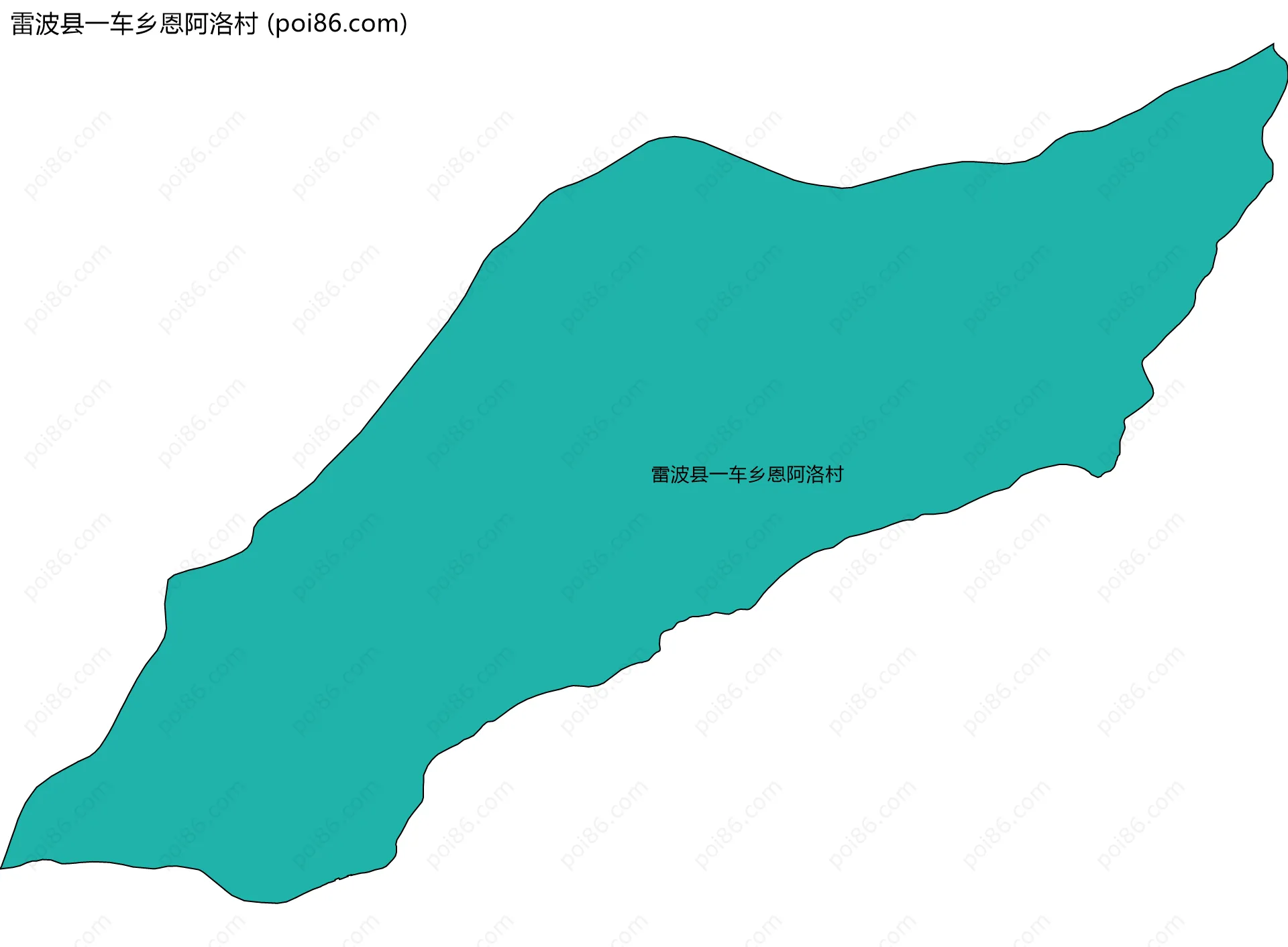 雷波县一车乡恩阿洛村边界地图