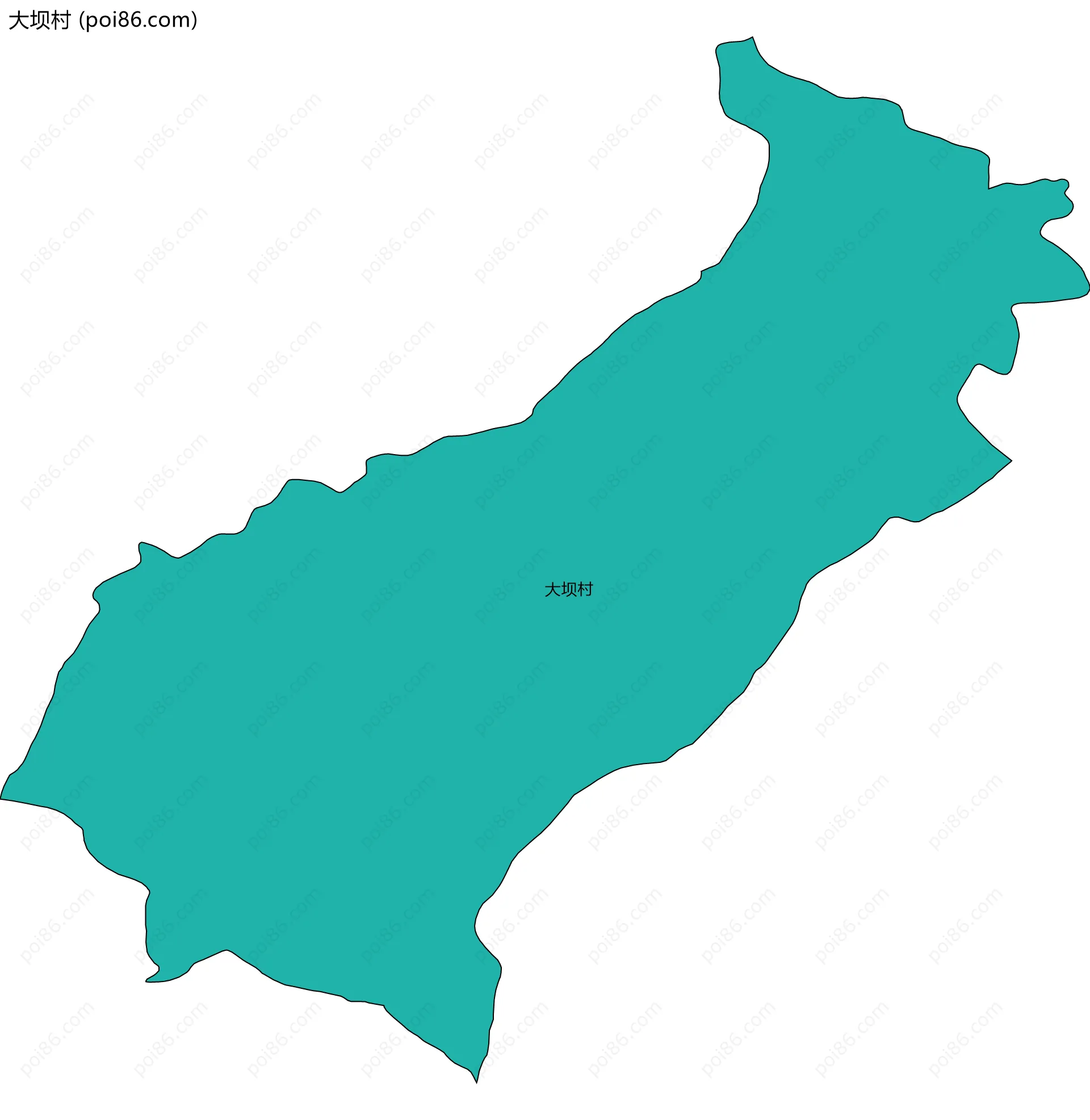 大坝村边界地图