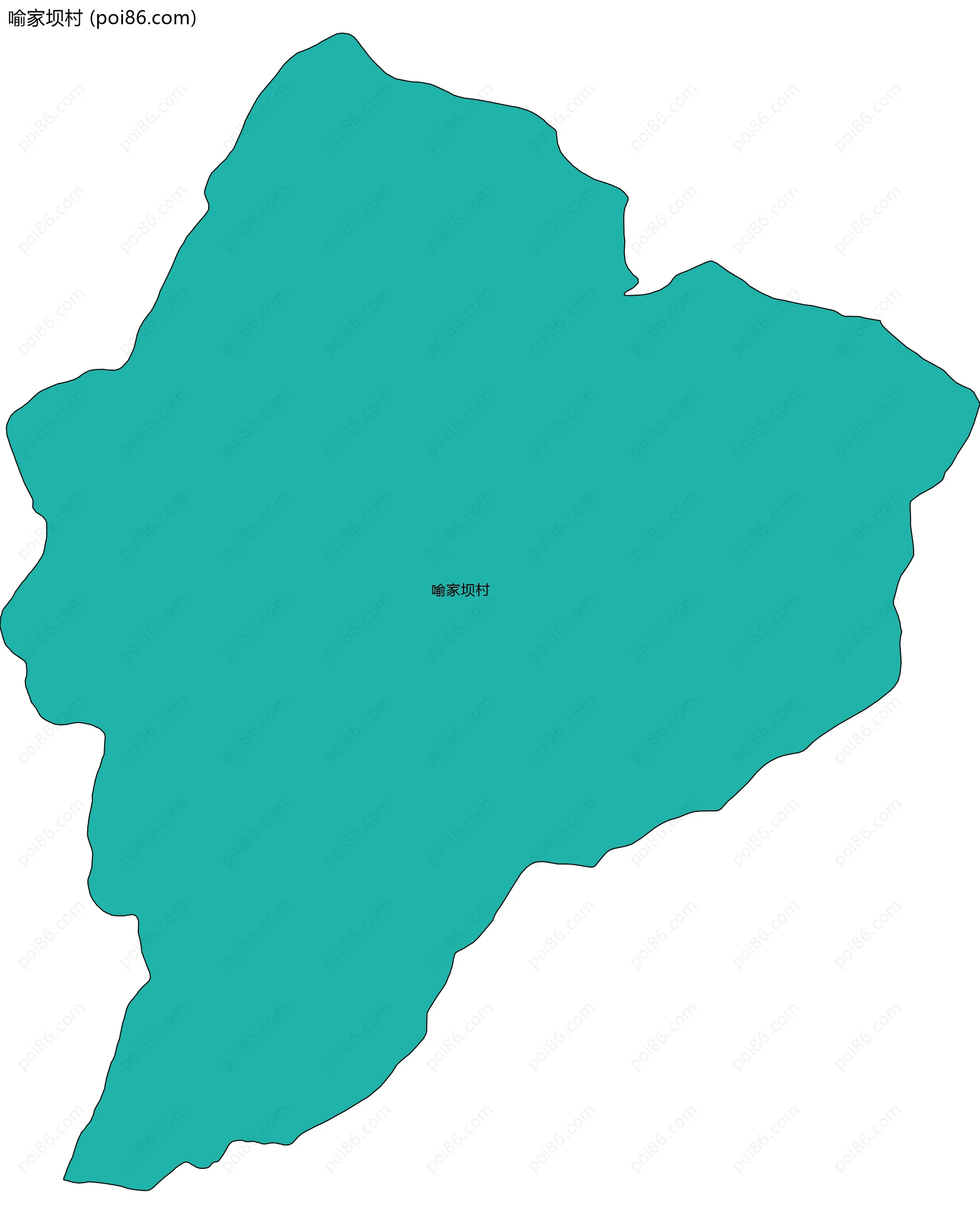 喻家坝村边界地图