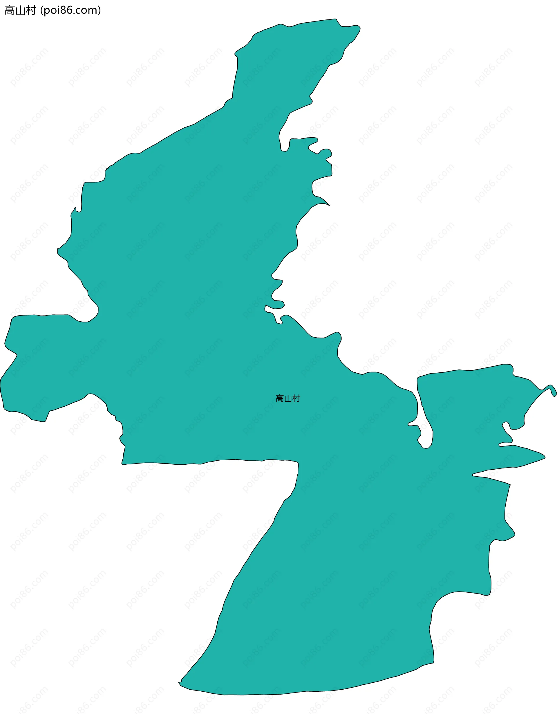 高山村边界地图