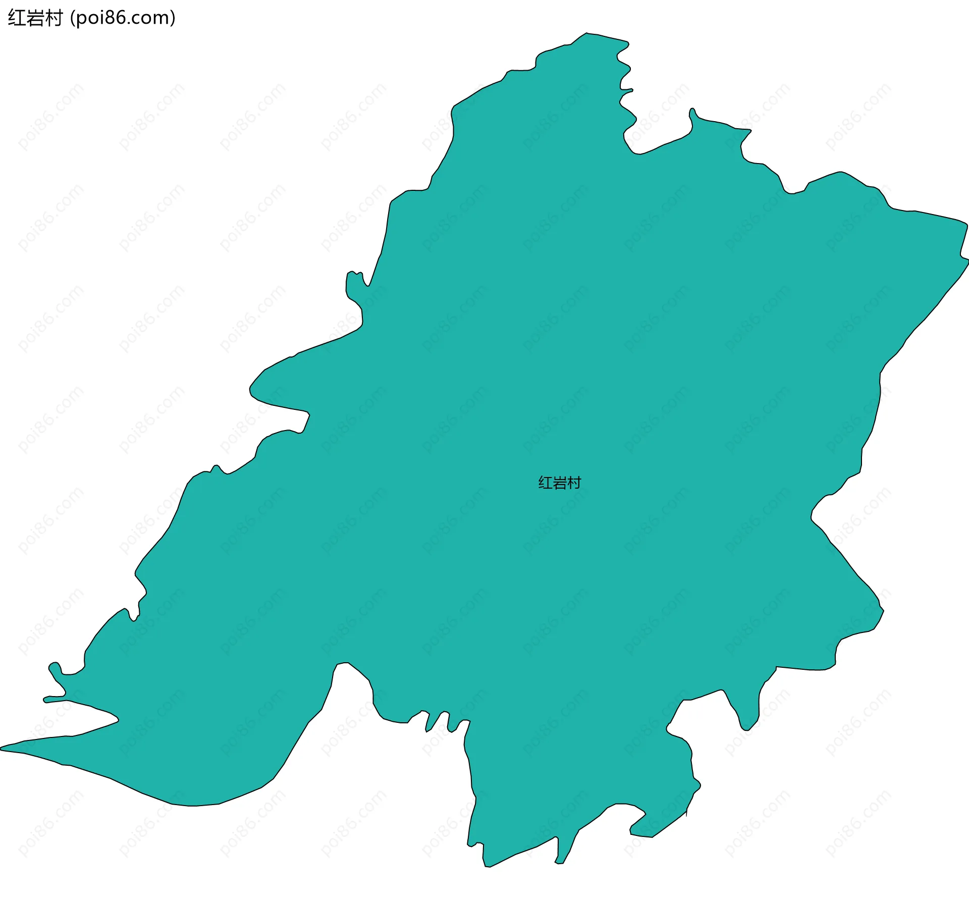 红岩村边界地图