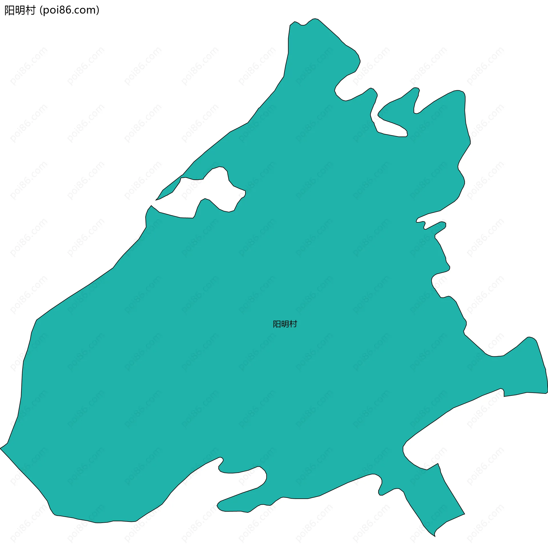 阳明村边界地图