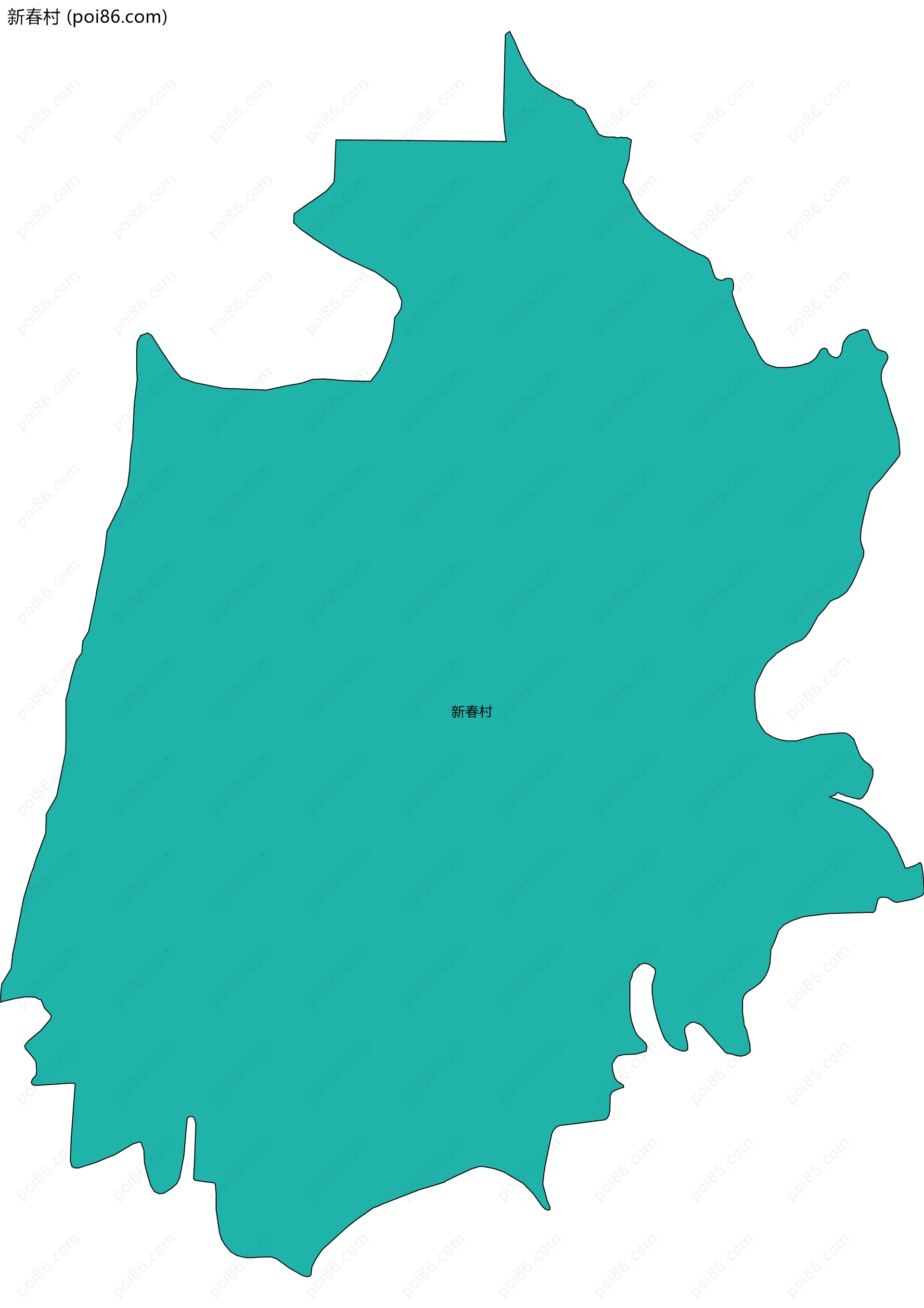 新春村边界地图