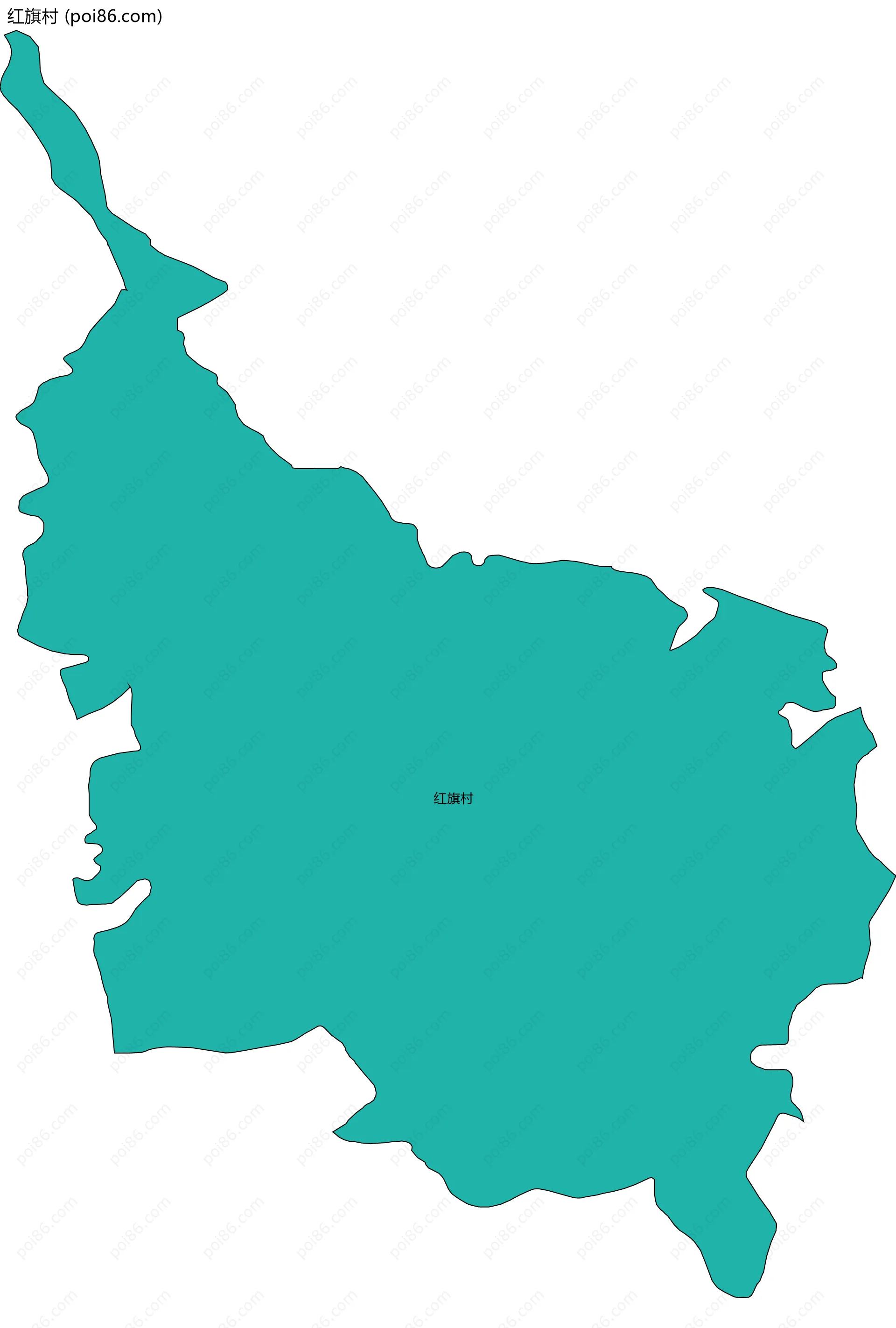 红旗村边界地图