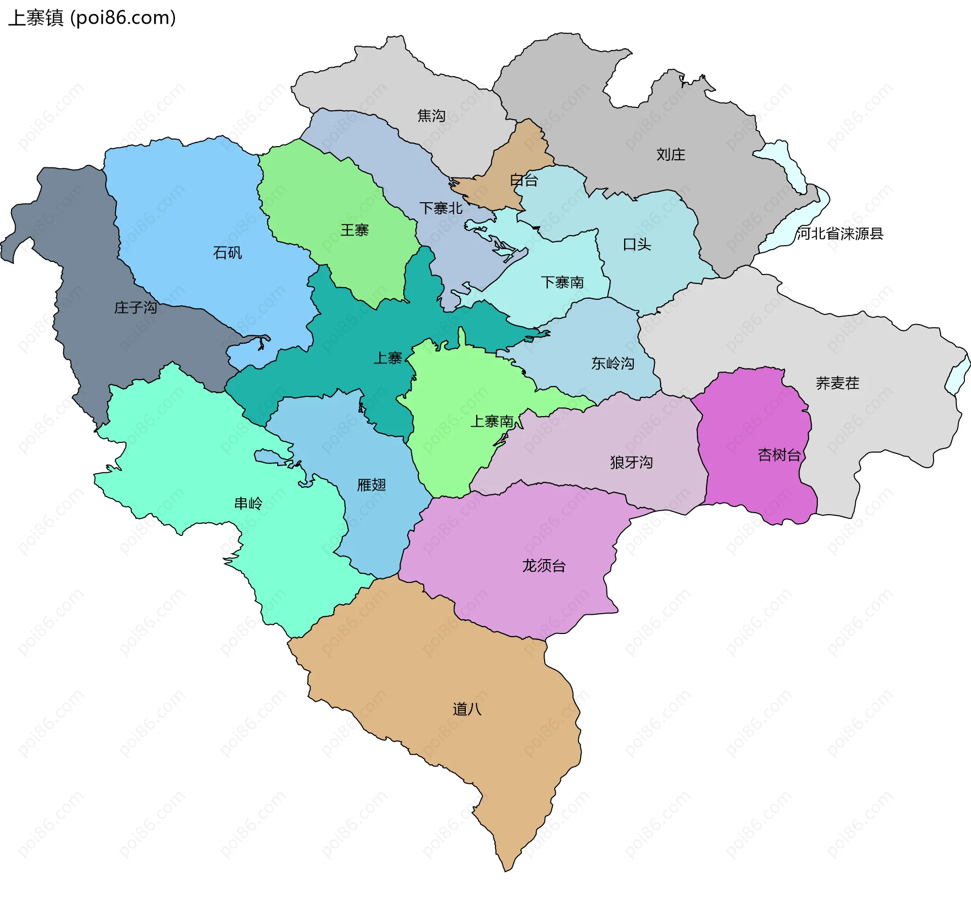 上寨镇边界地图(五级行政区划)