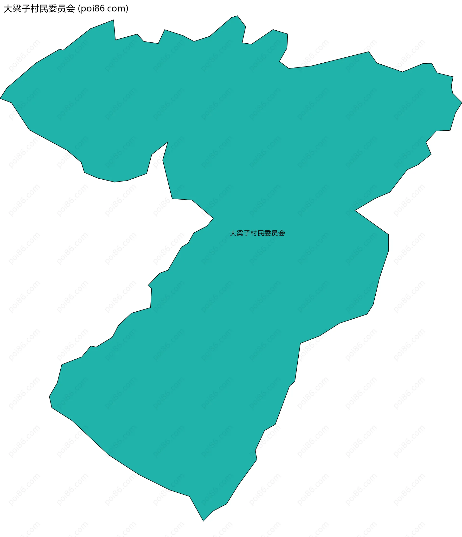 大梁子村民委员会边界地图