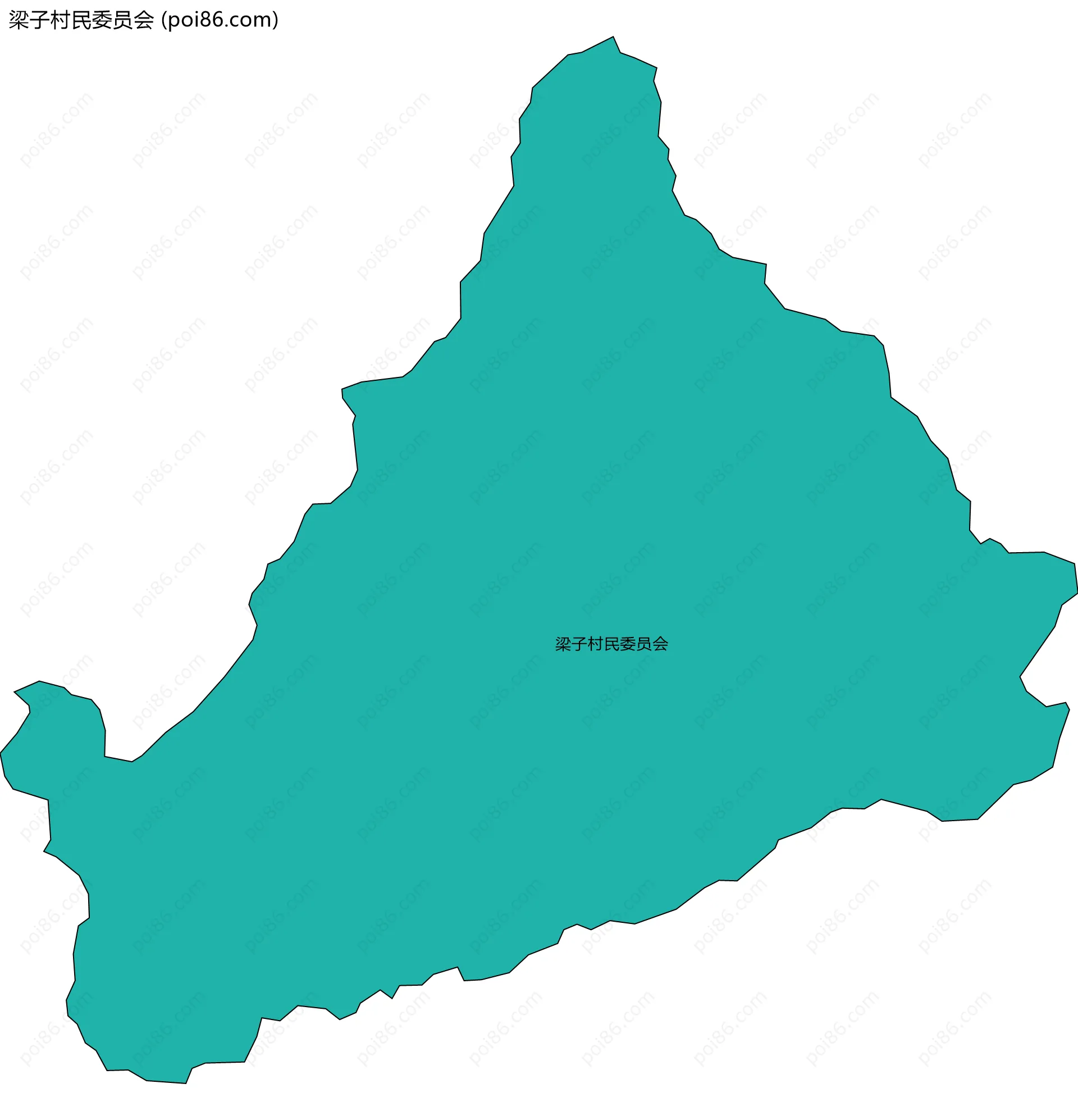 梁子村民委员会边界地图