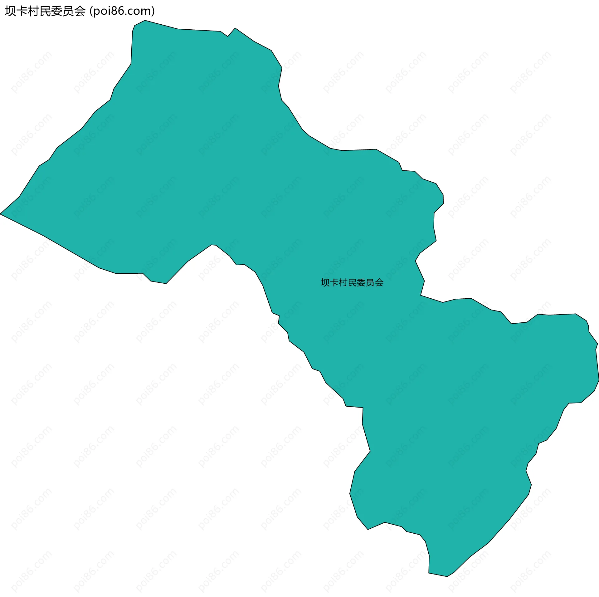 坝卡村民委员会边界地图