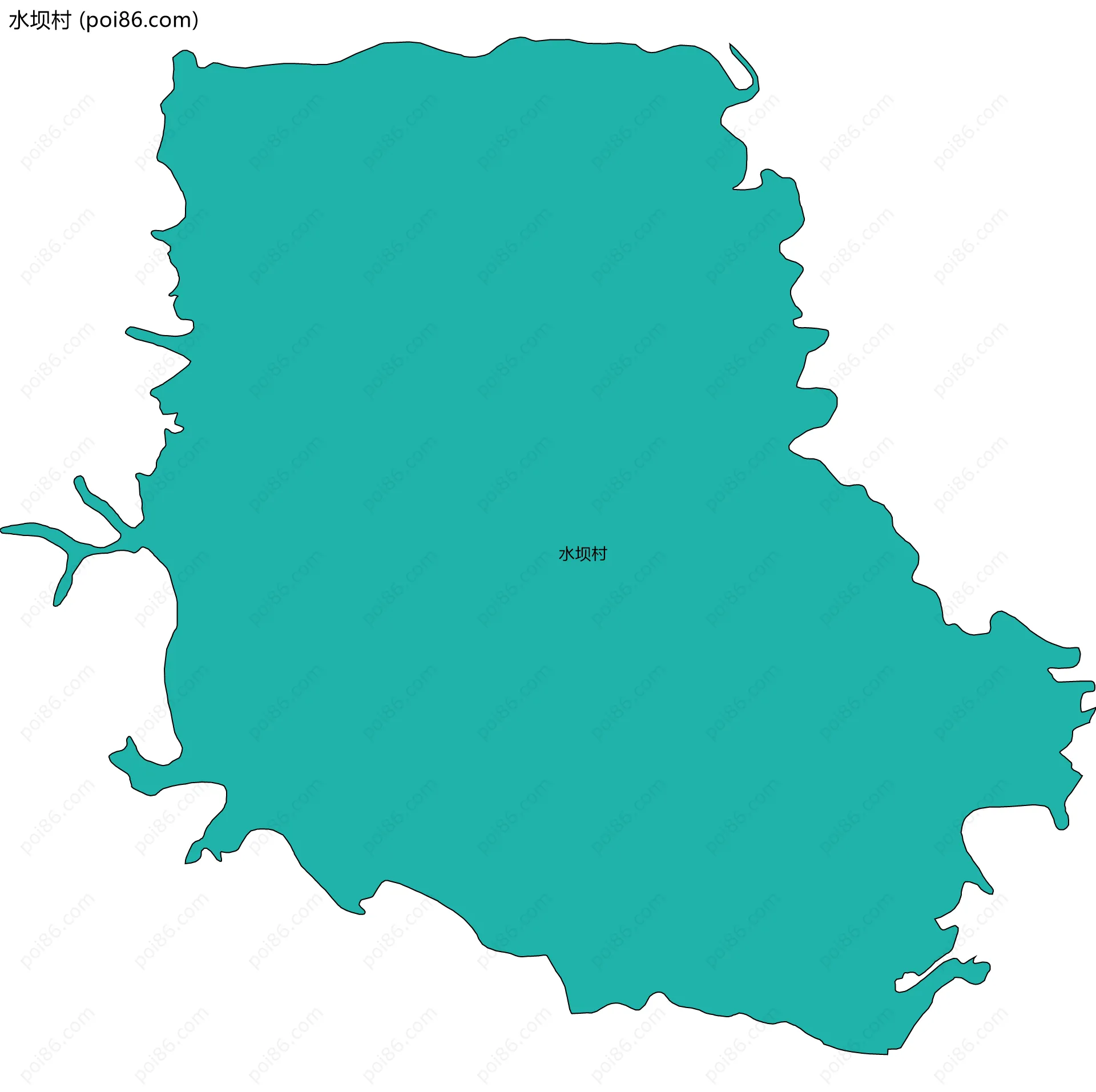 水坝村边界地图