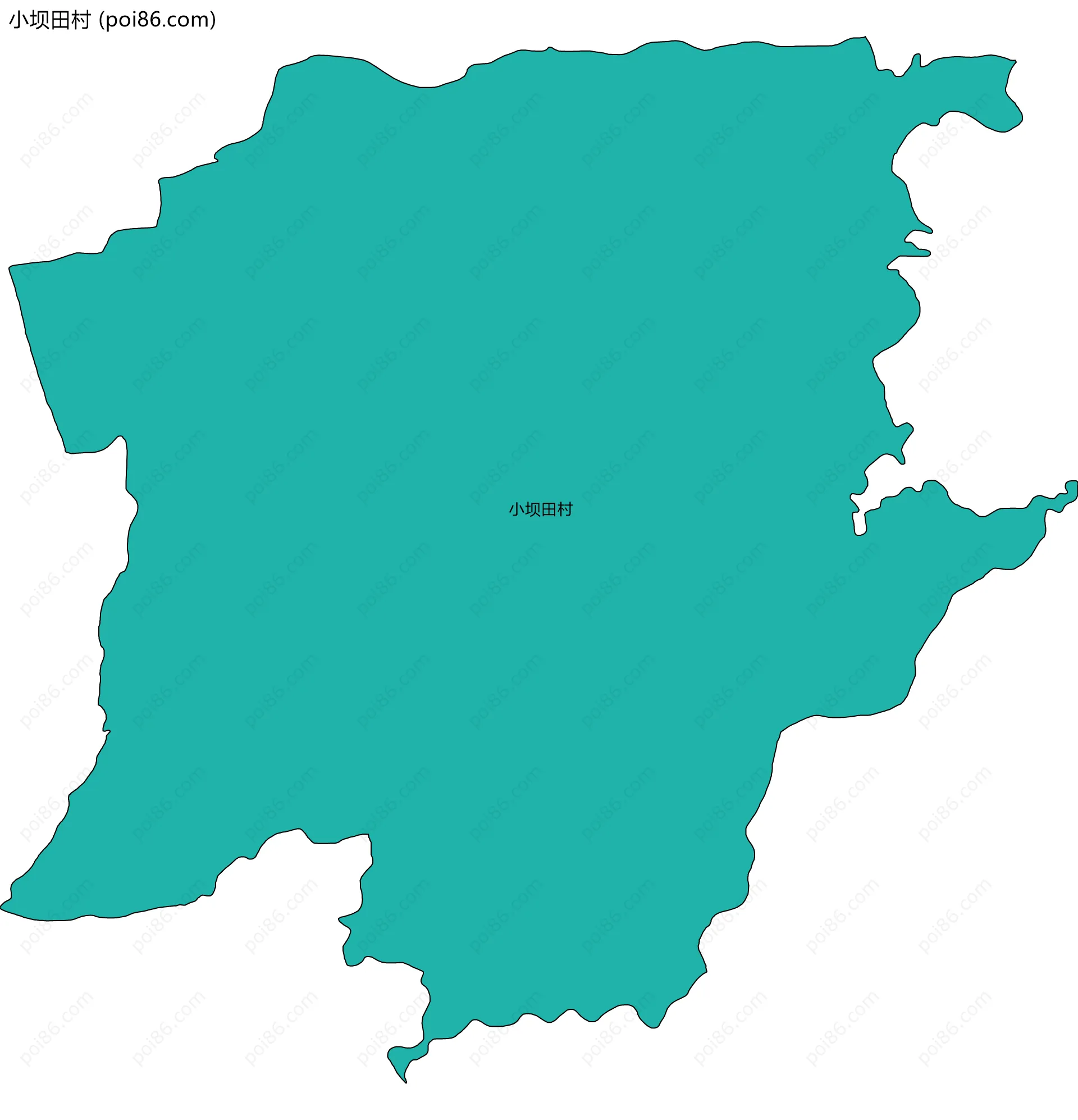小坝田村边界地图