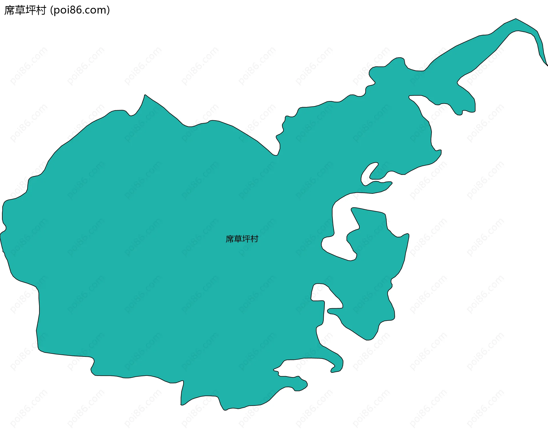 席草坪村边界地图