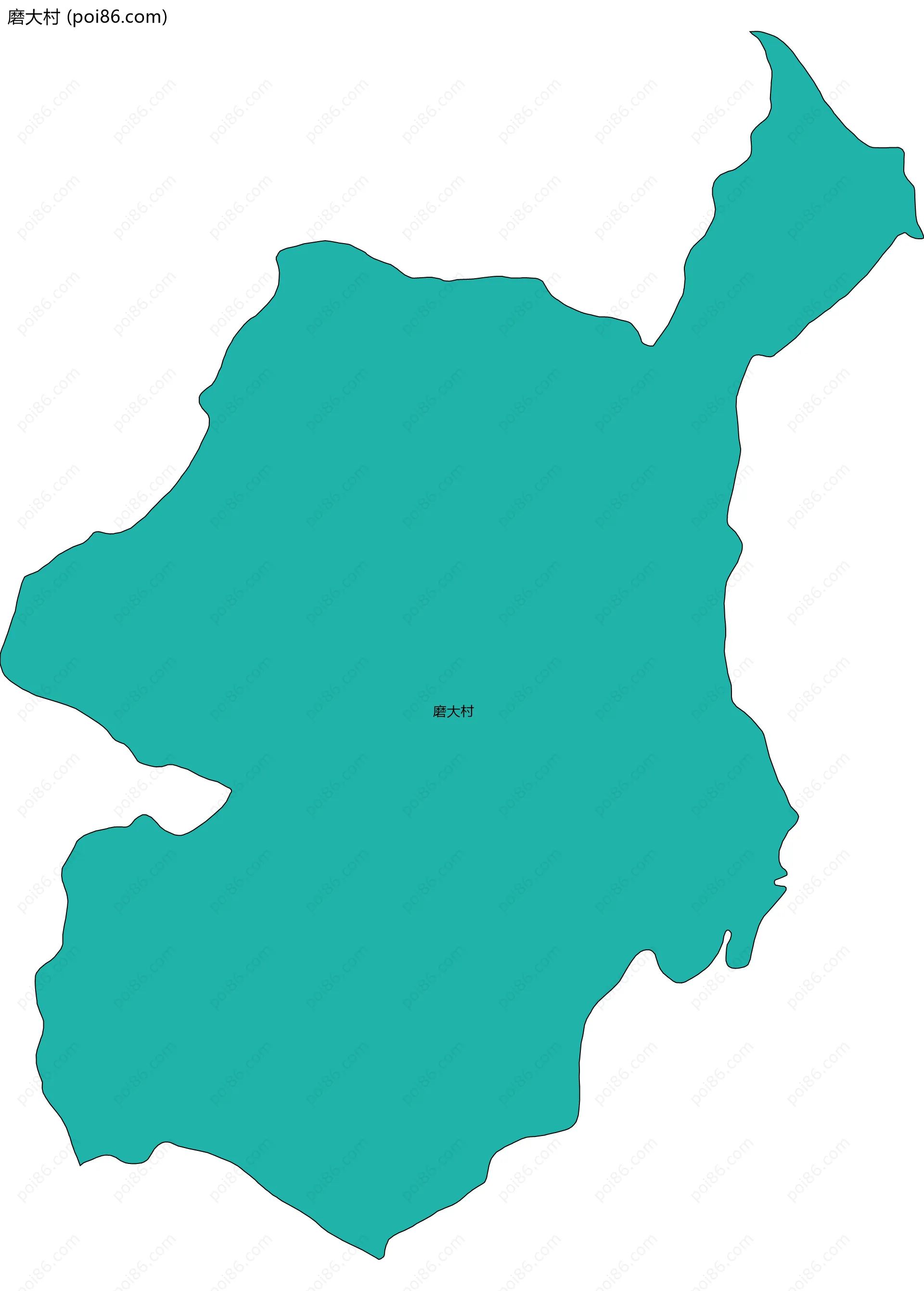 磨大村边界地图