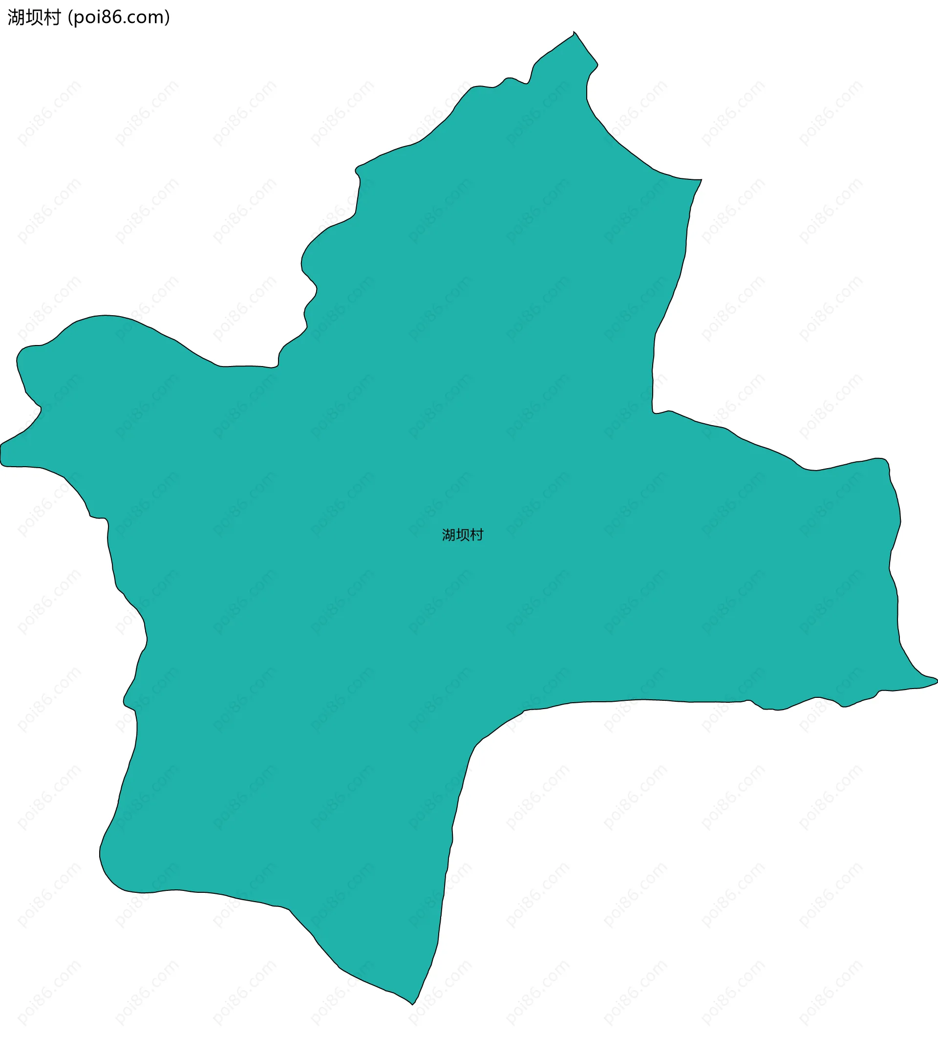 湖坝村边界地图