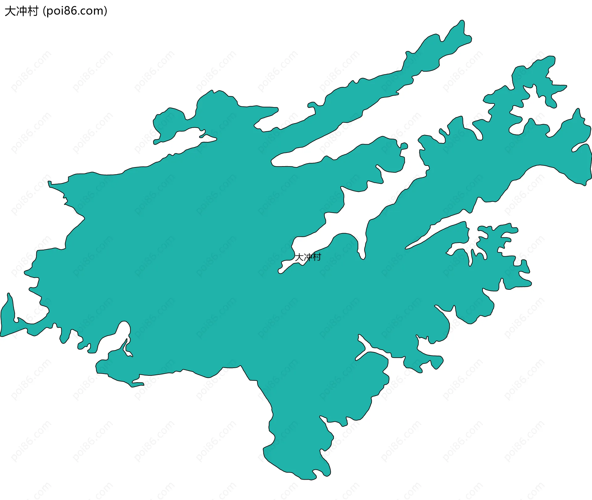 大冲村边界地图