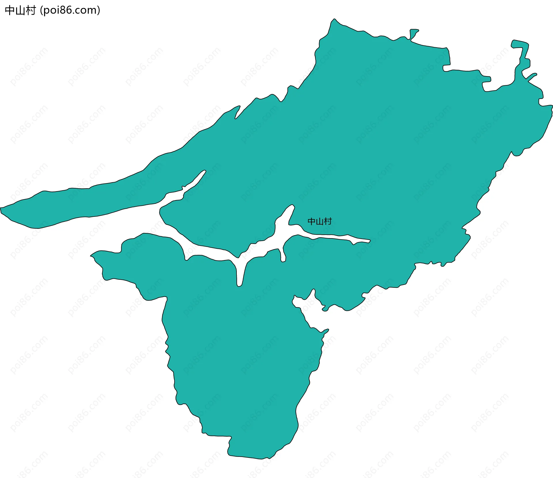 中山村边界地图