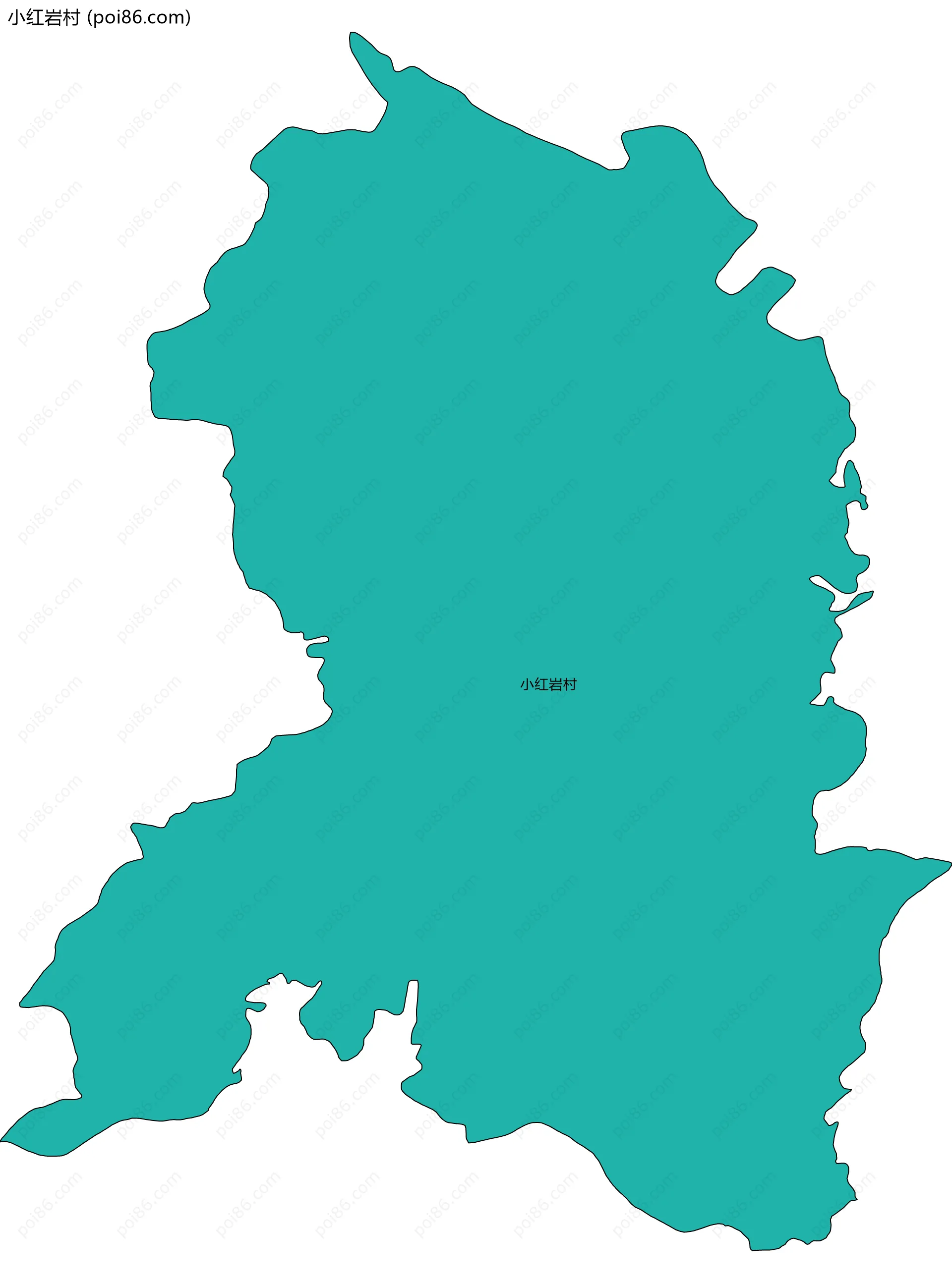 小红岩村边界地图