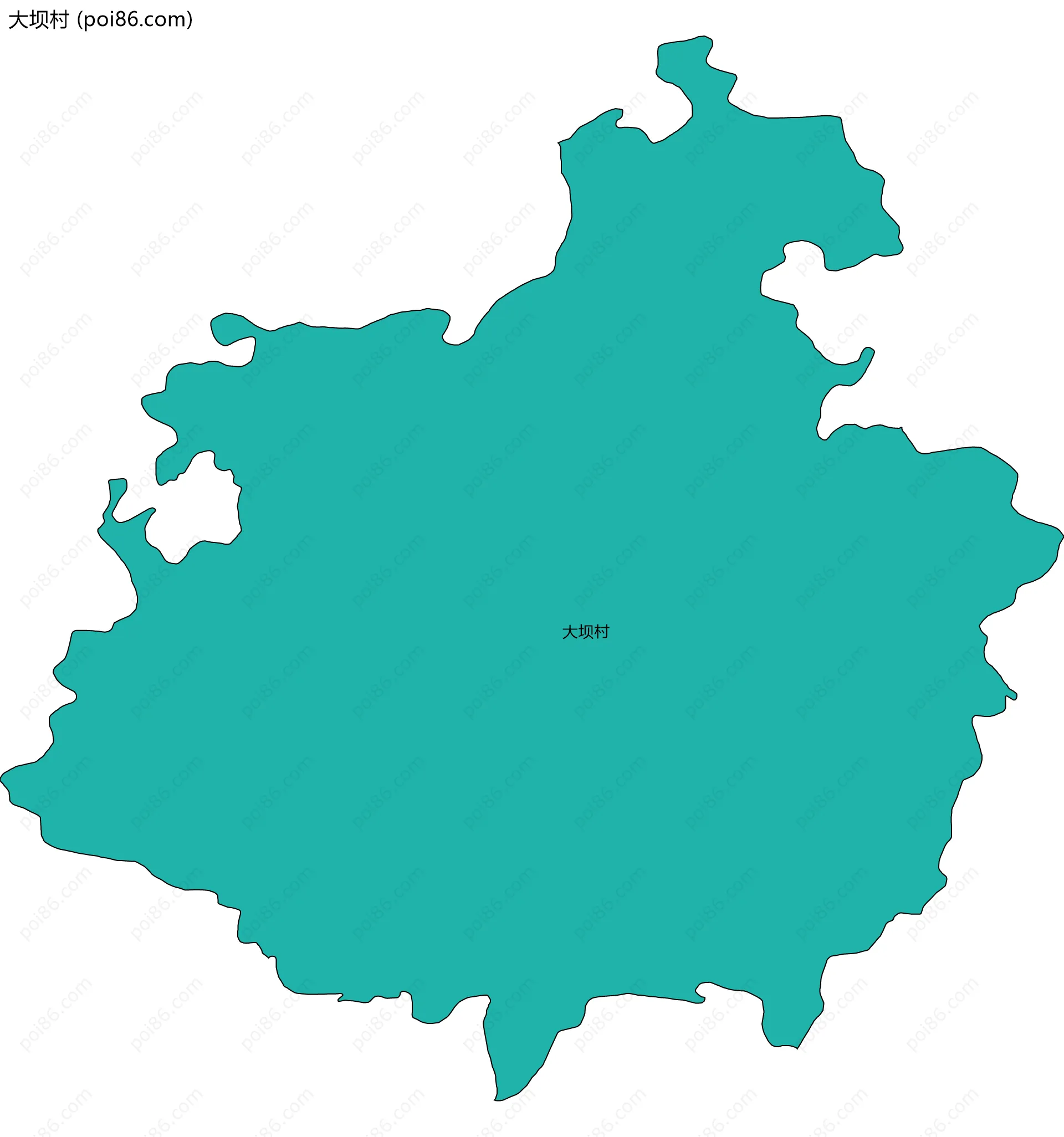 大坝村边界地图