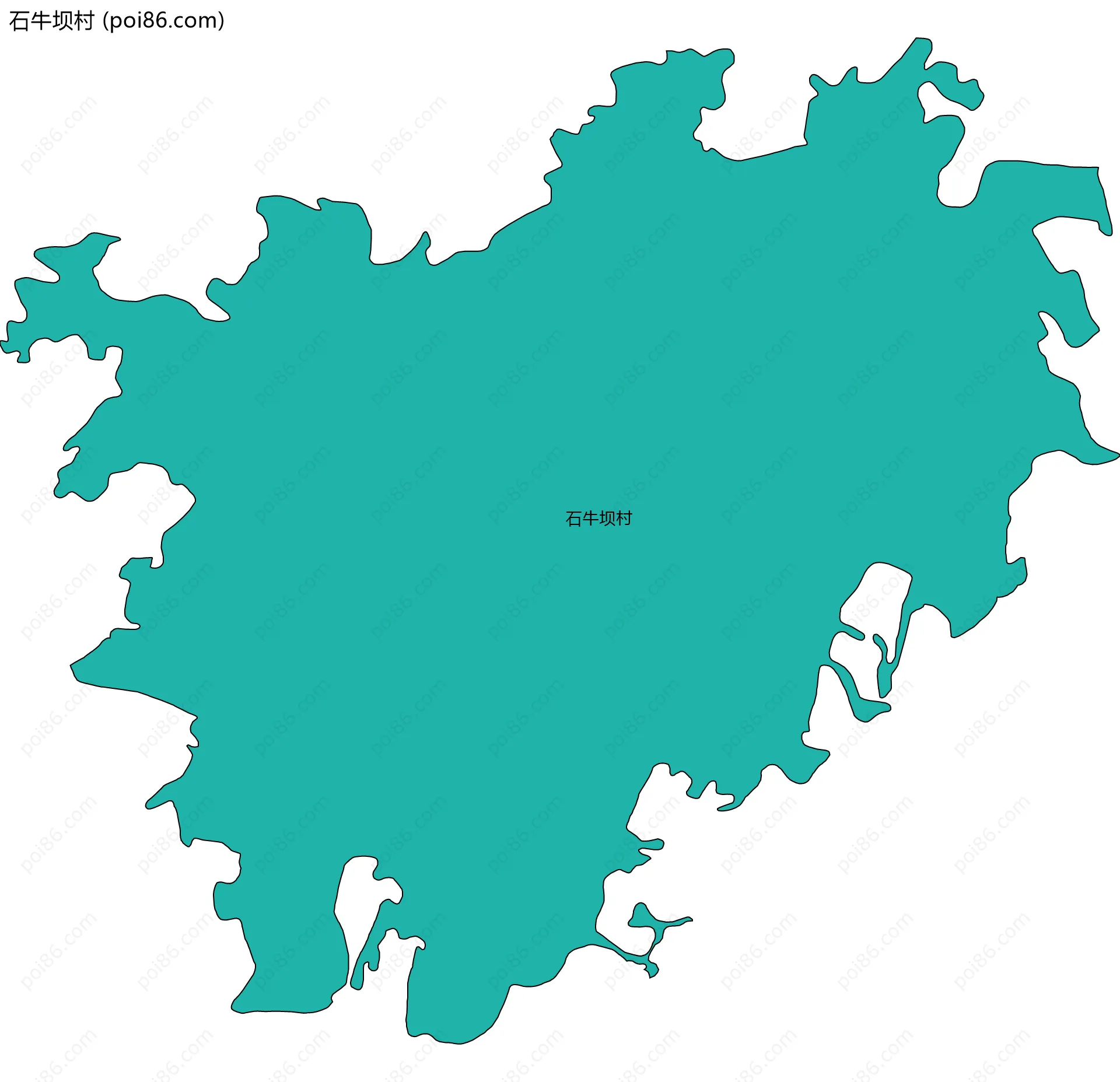 石牛坝村边界地图