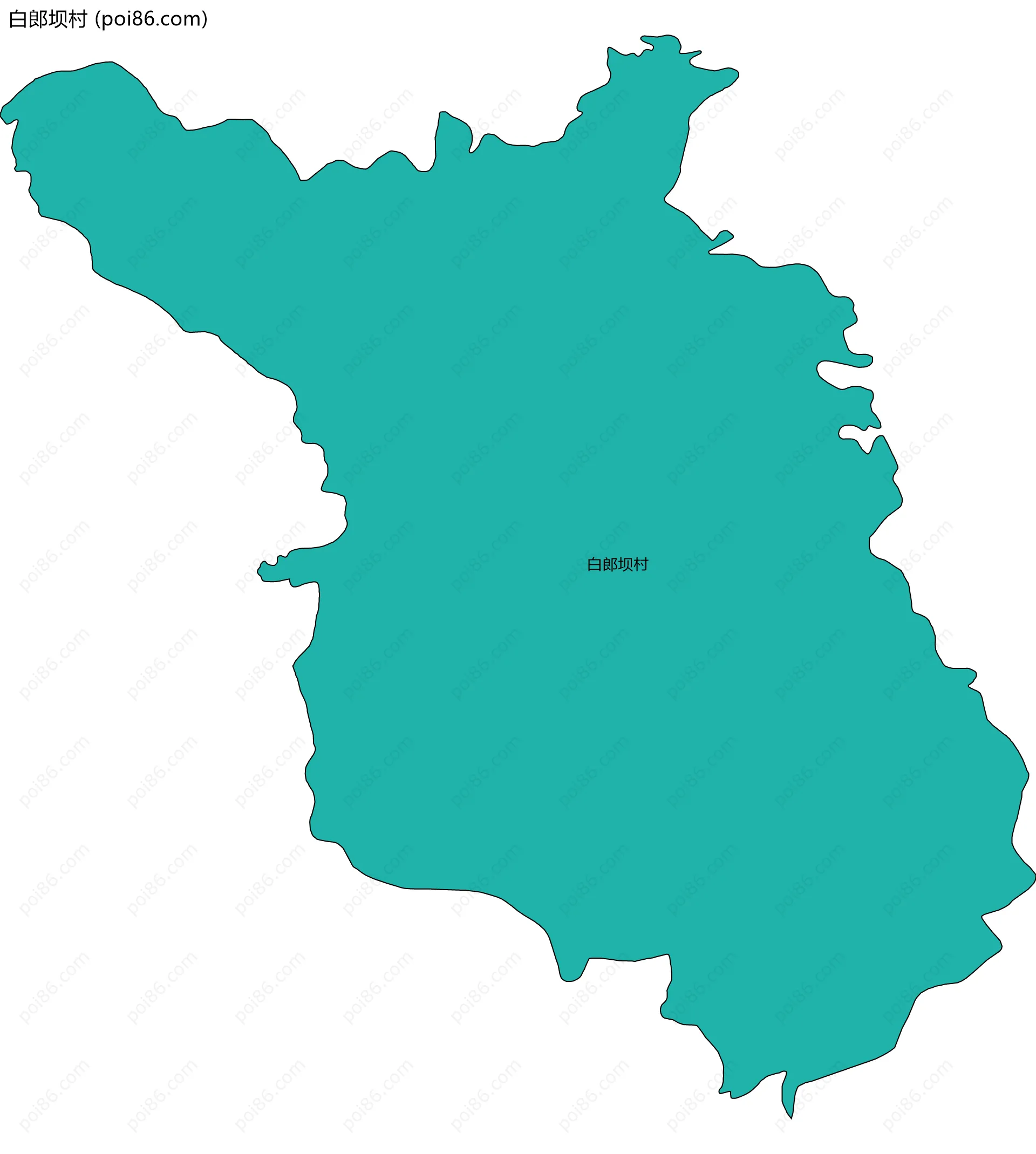白郎坝村边界地图